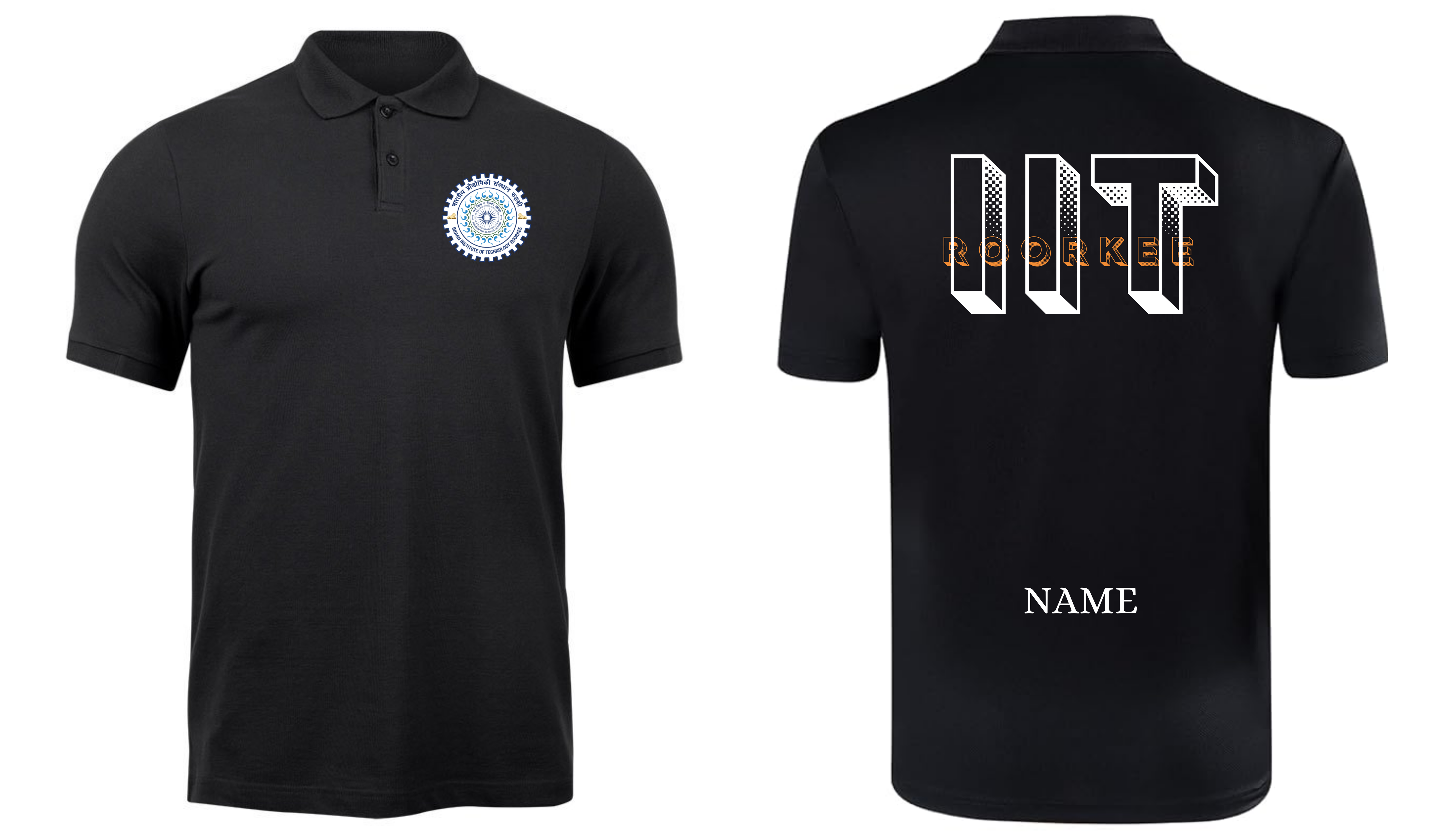 IIT Roorkee Polo T-SHIRT BOLD HALFTONE Design ( CampusCart Design )