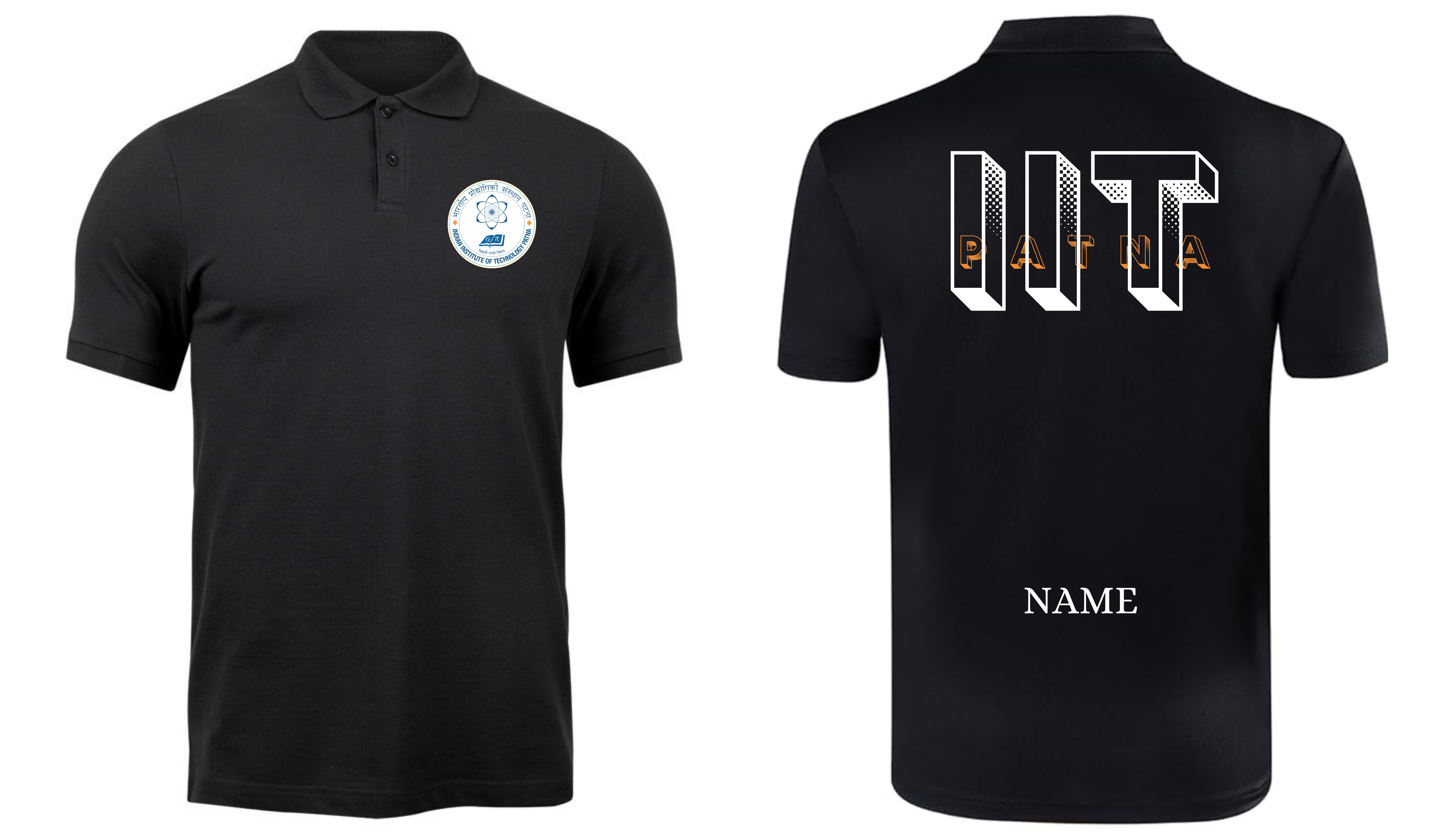 IIT PATNA POLO T-SHIRT BOLD HALFTONE Design ( CampusCart Design )