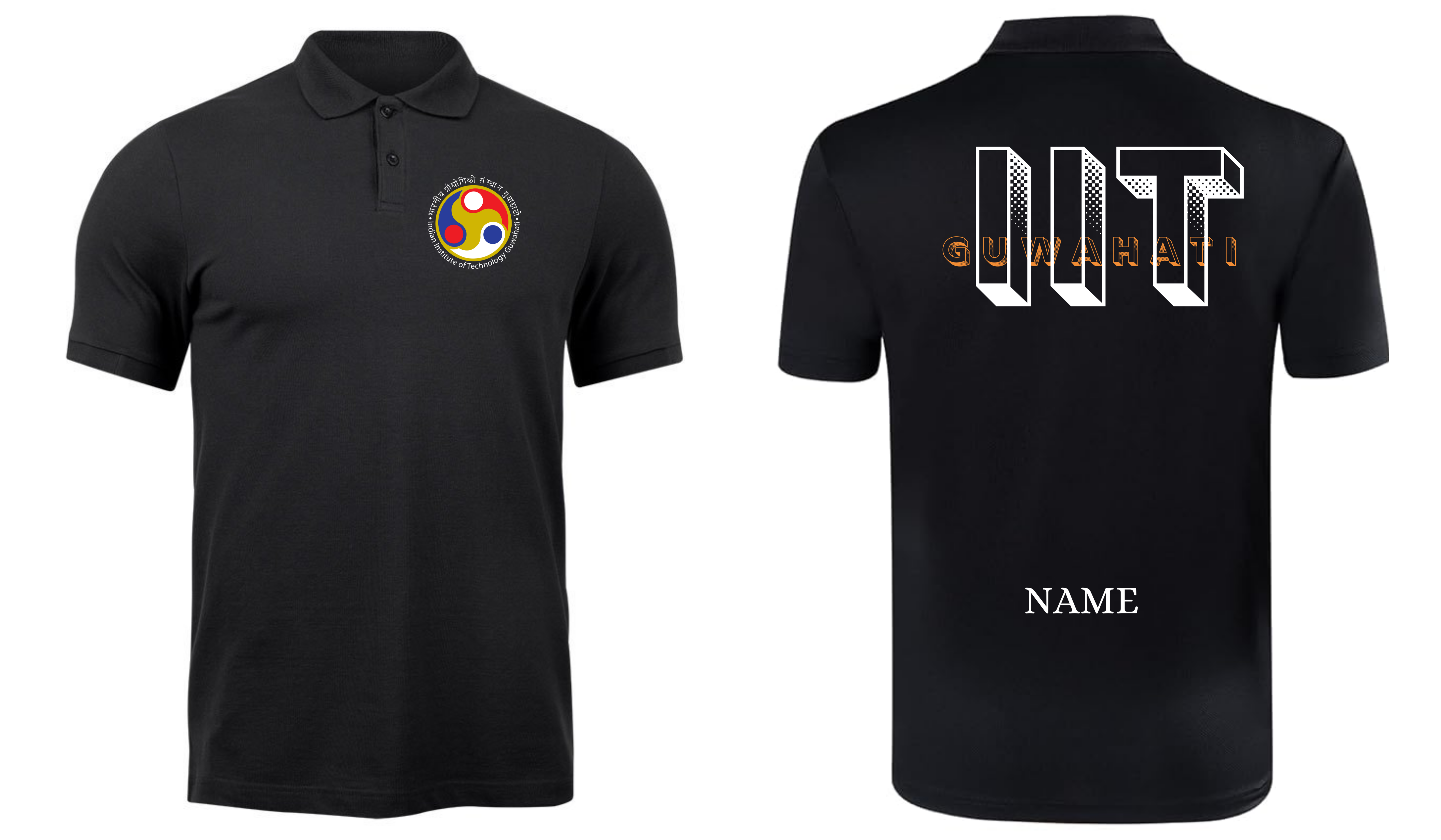 IIT GUWAHATI POLO T-SHIRT BOLD HALFTONE DESIGN (CAMPUSCART DESIGN )