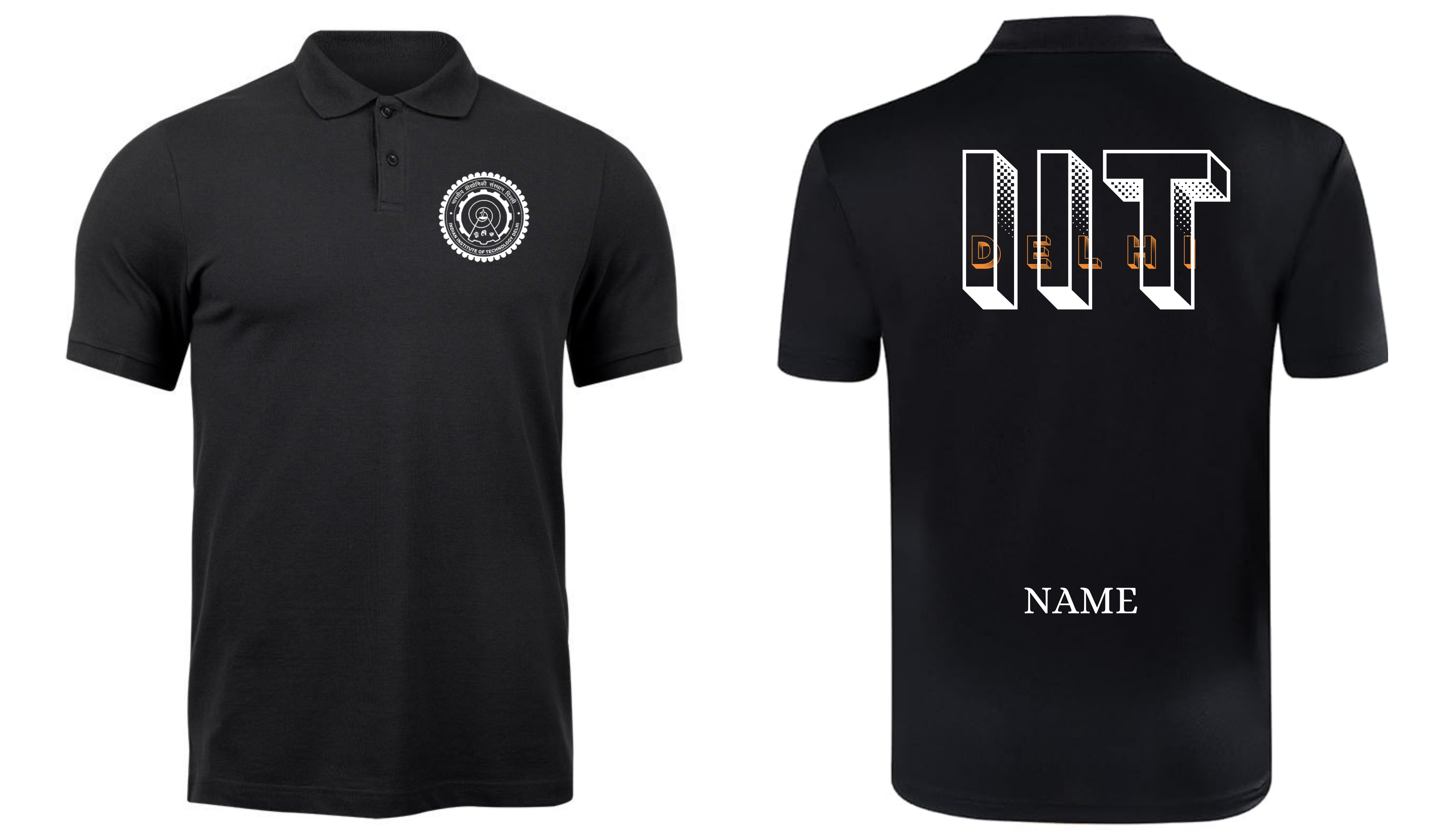 IIT DELHI POLO T-SHIRT bold halftone design ( CampusCart Design )