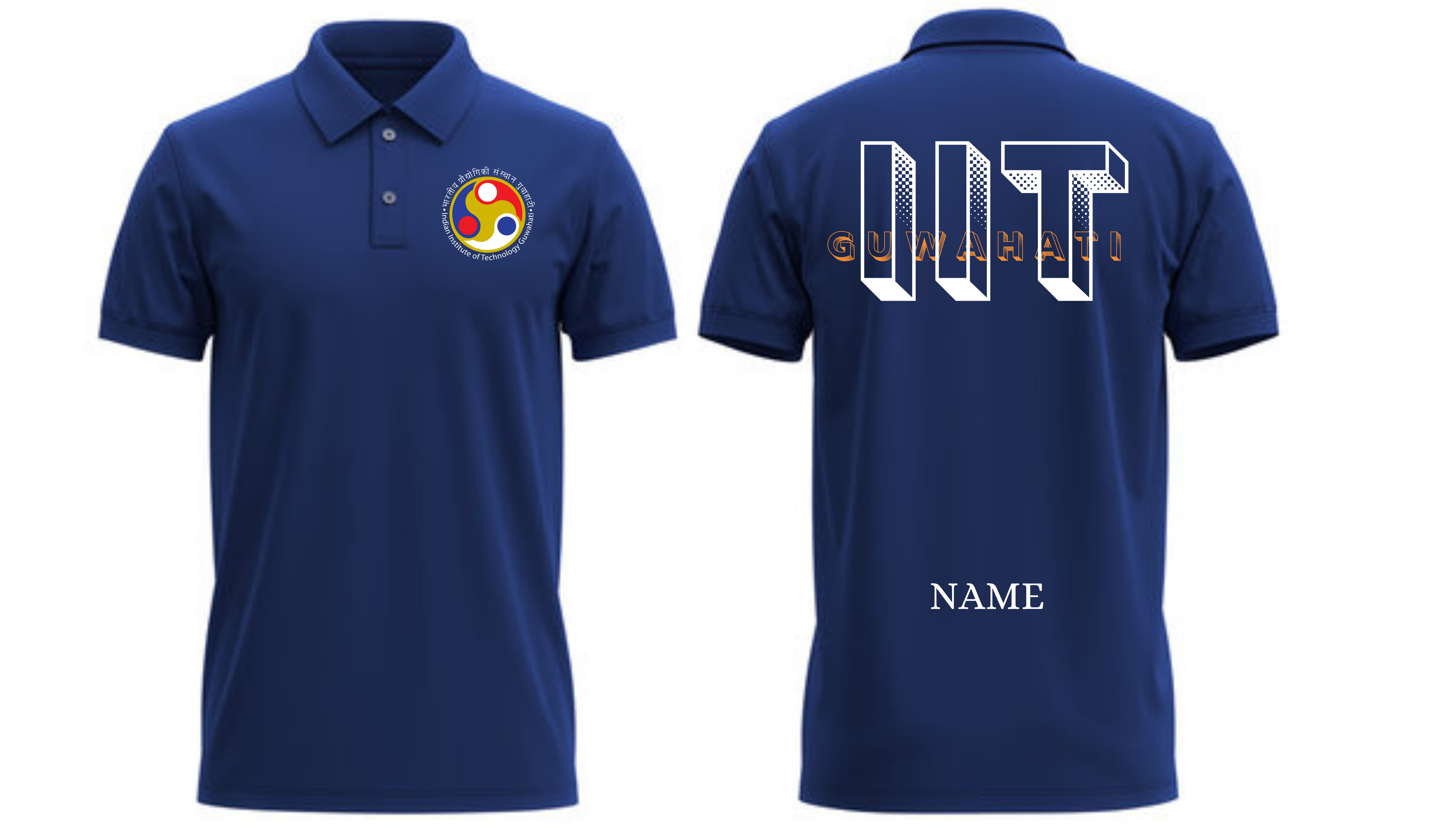 IIT GUWAHATI POLO T-SHIRT BOLD HALFTONE DESIGN (CAMPUSCART DESIGN )