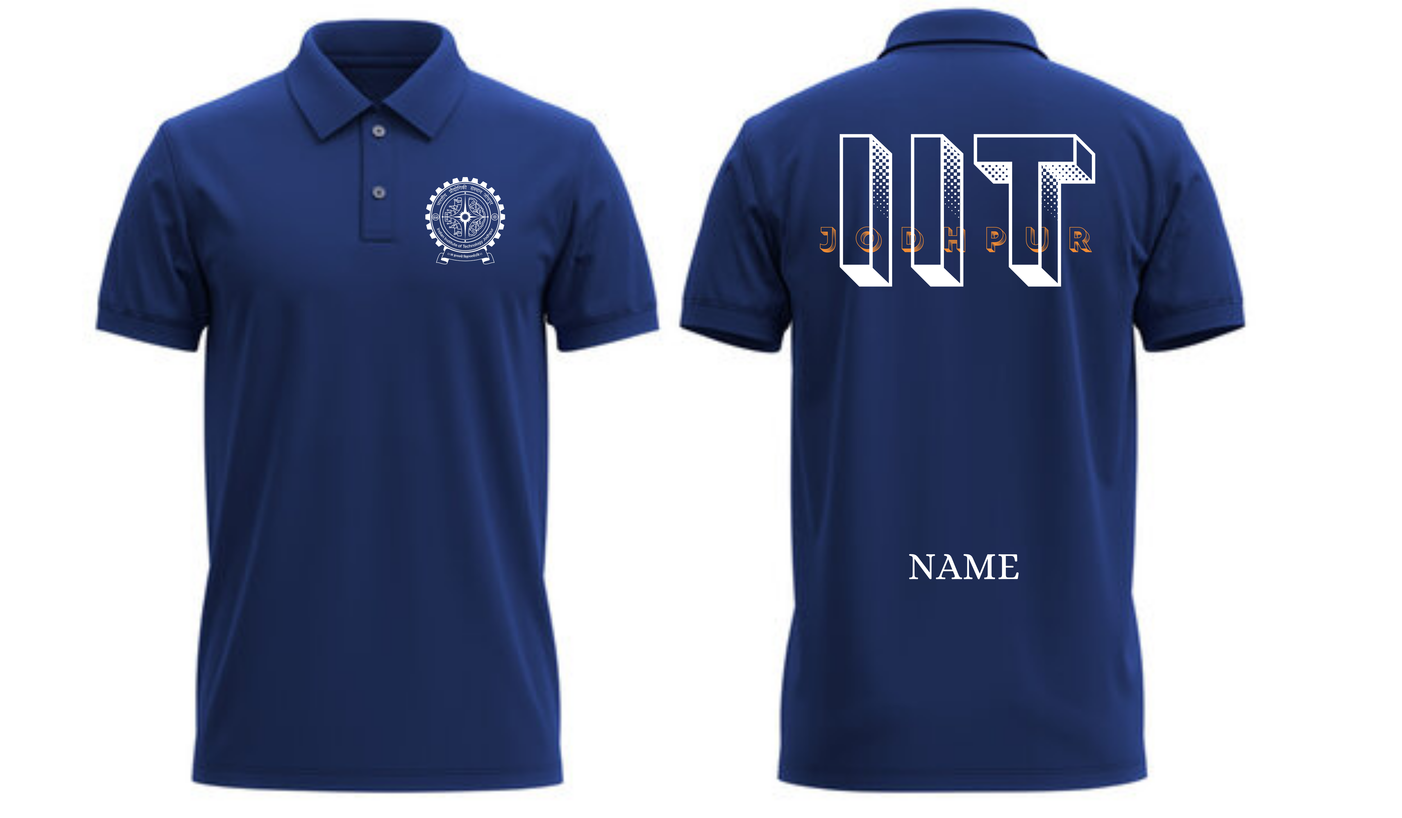IIT JODHPUR POLO T-SHIRT BOLD Halftone Design ( CampusCart Design )