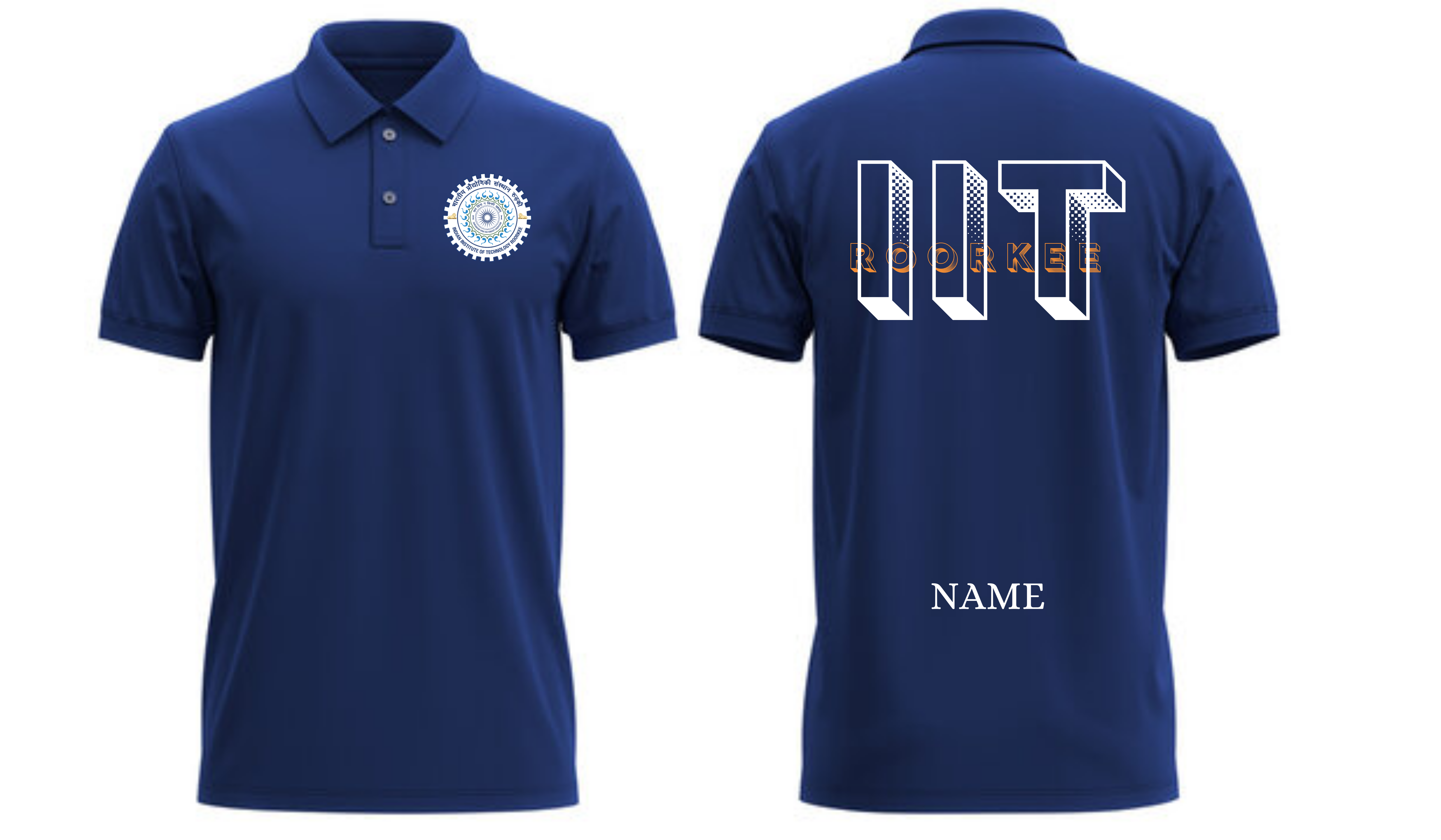 IIT Roorkee Polo T-SHIRT BOLD HALFTONE Design ( CampusCart Design )