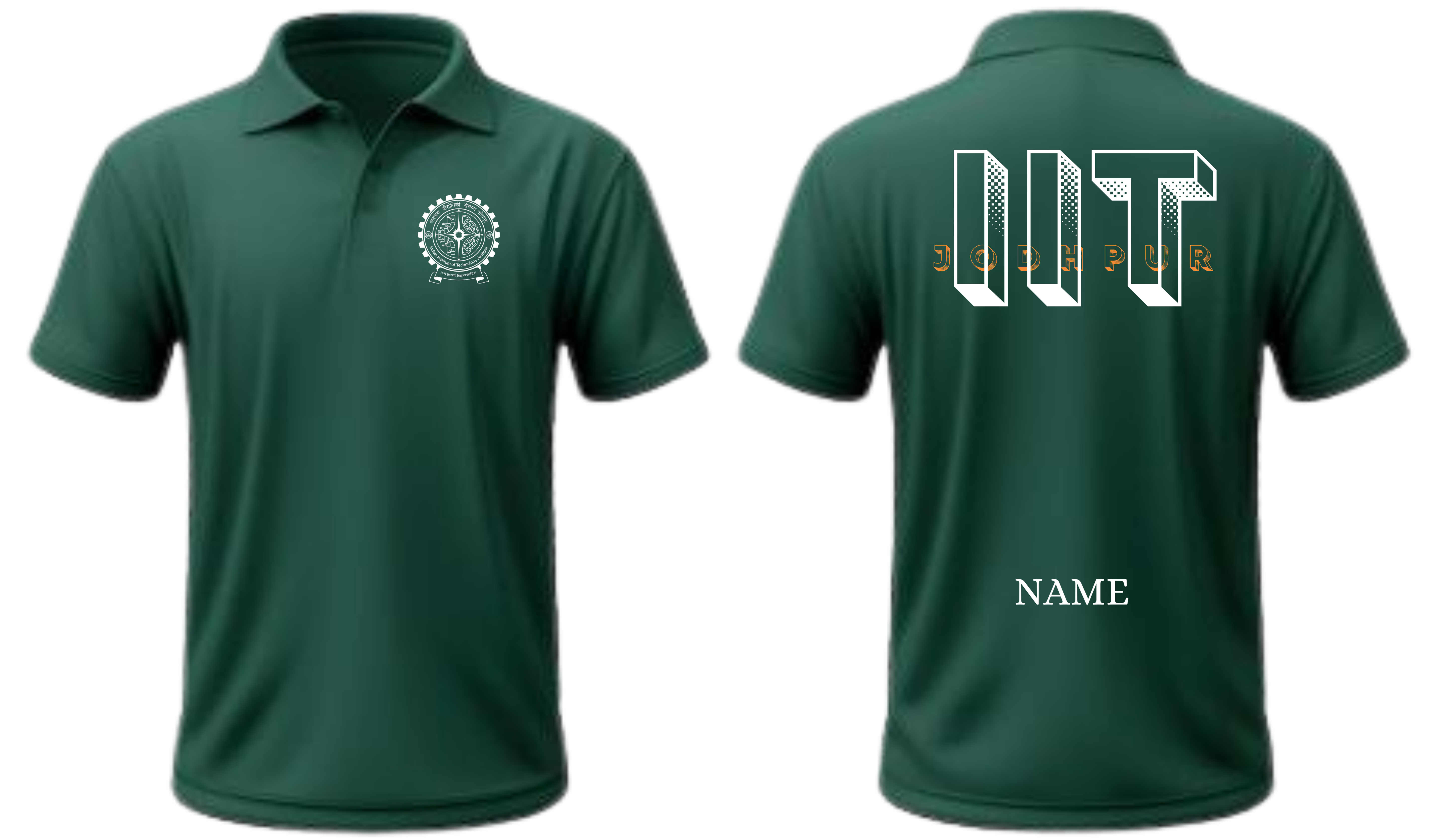 IIT JODHPUR POLO T-SHIRT BOLD Halftone Design ( CampusCart Design )