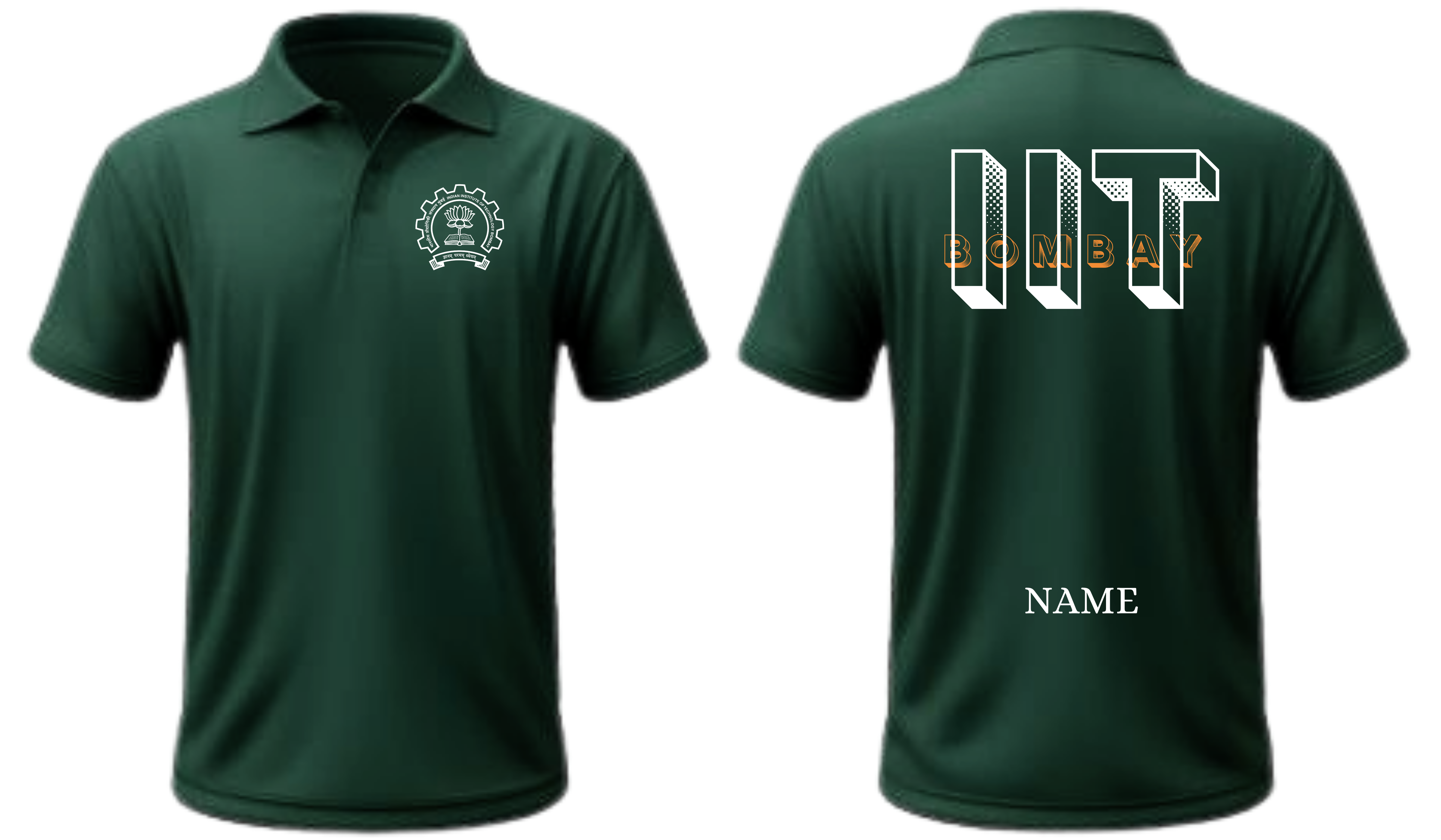IIT BOMBAY POLO T-SHIRT BOLD HALFTONE DESIGN (CAMPUSCART DESIGN )