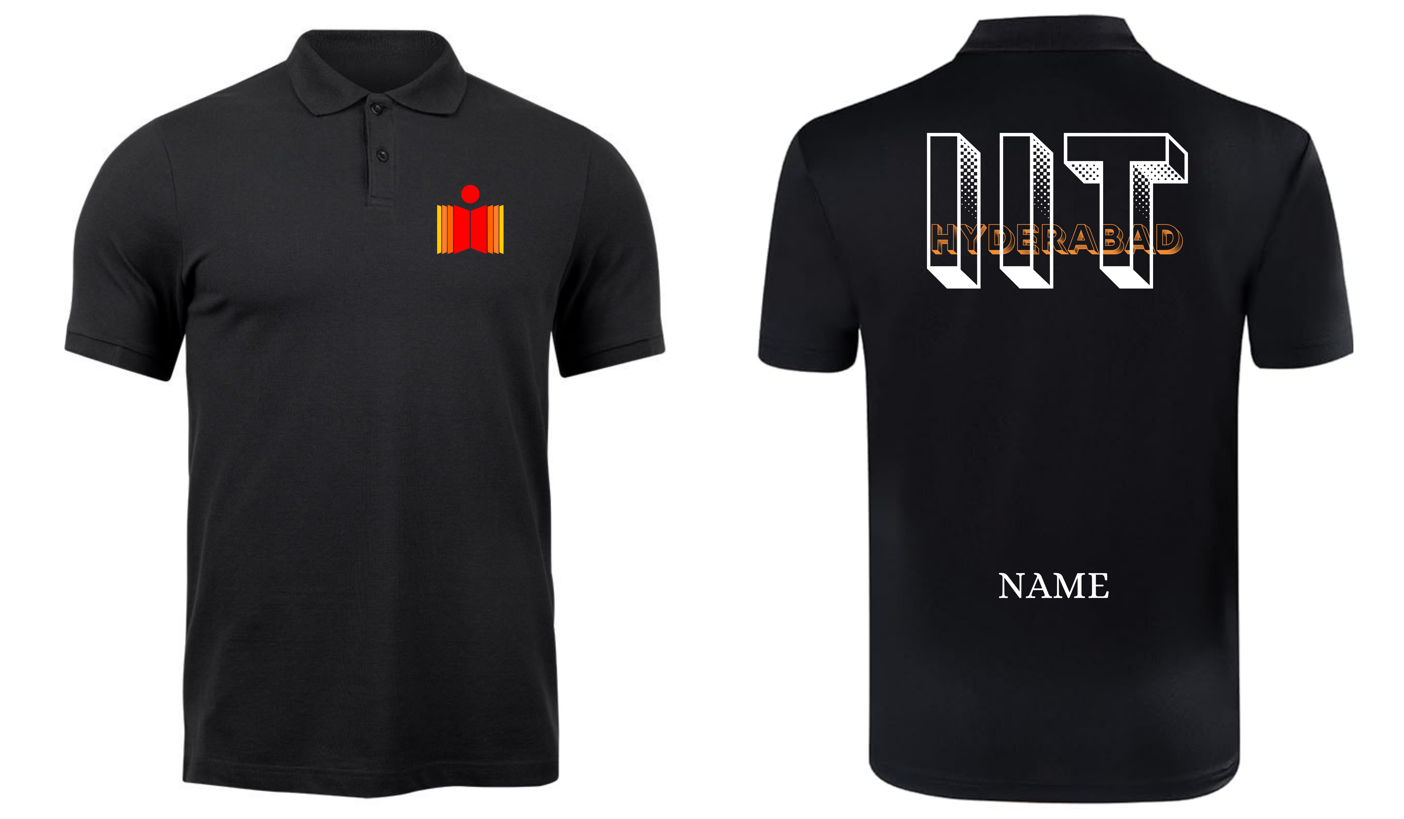 IIT HYDERABAD POLO T-SHIRT BOLD HALFTONE Design ( Ak design )