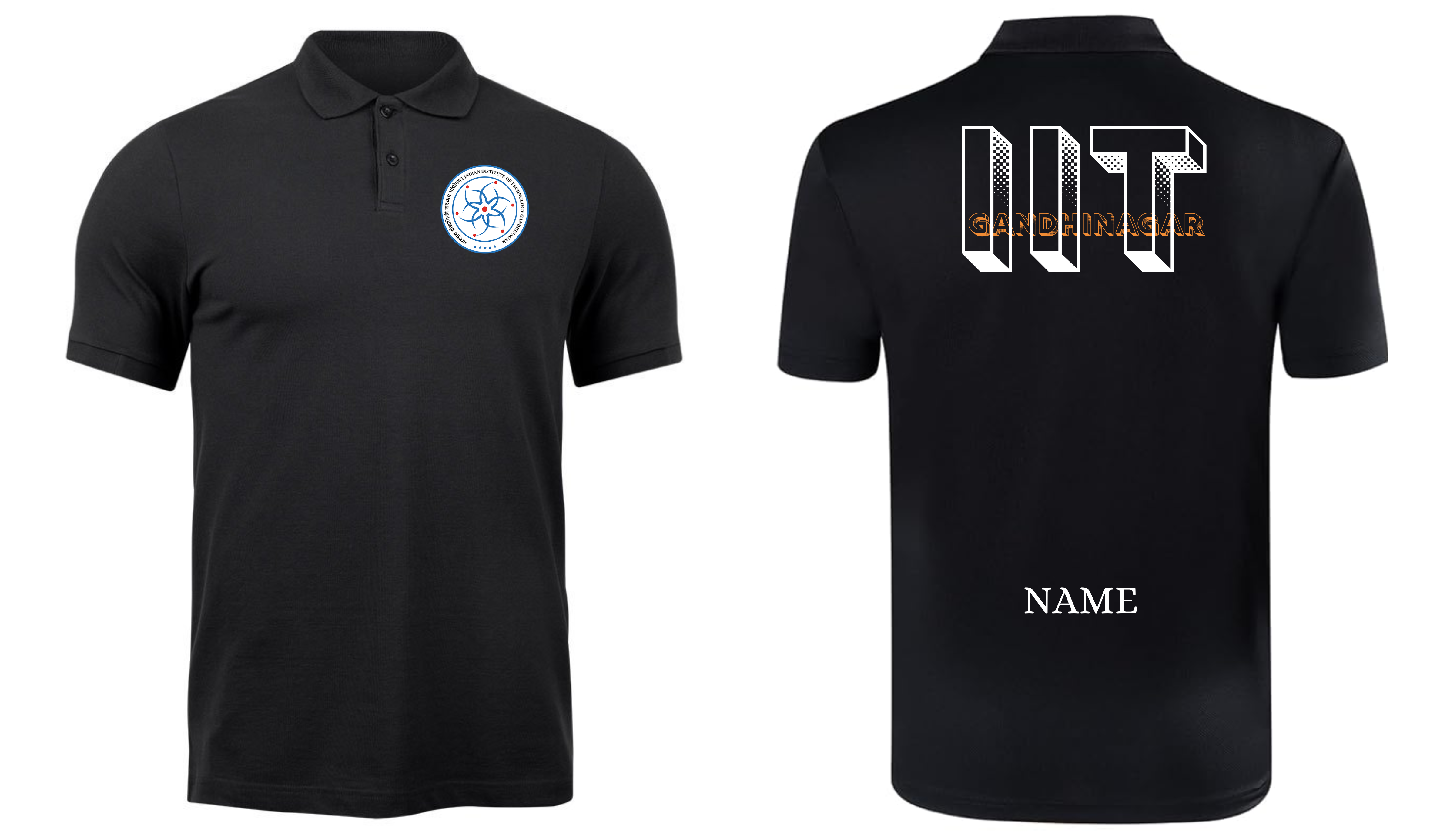 IIT Gandhinagar POLO T-SHIRT Bold Halftone Design ( Ak design )