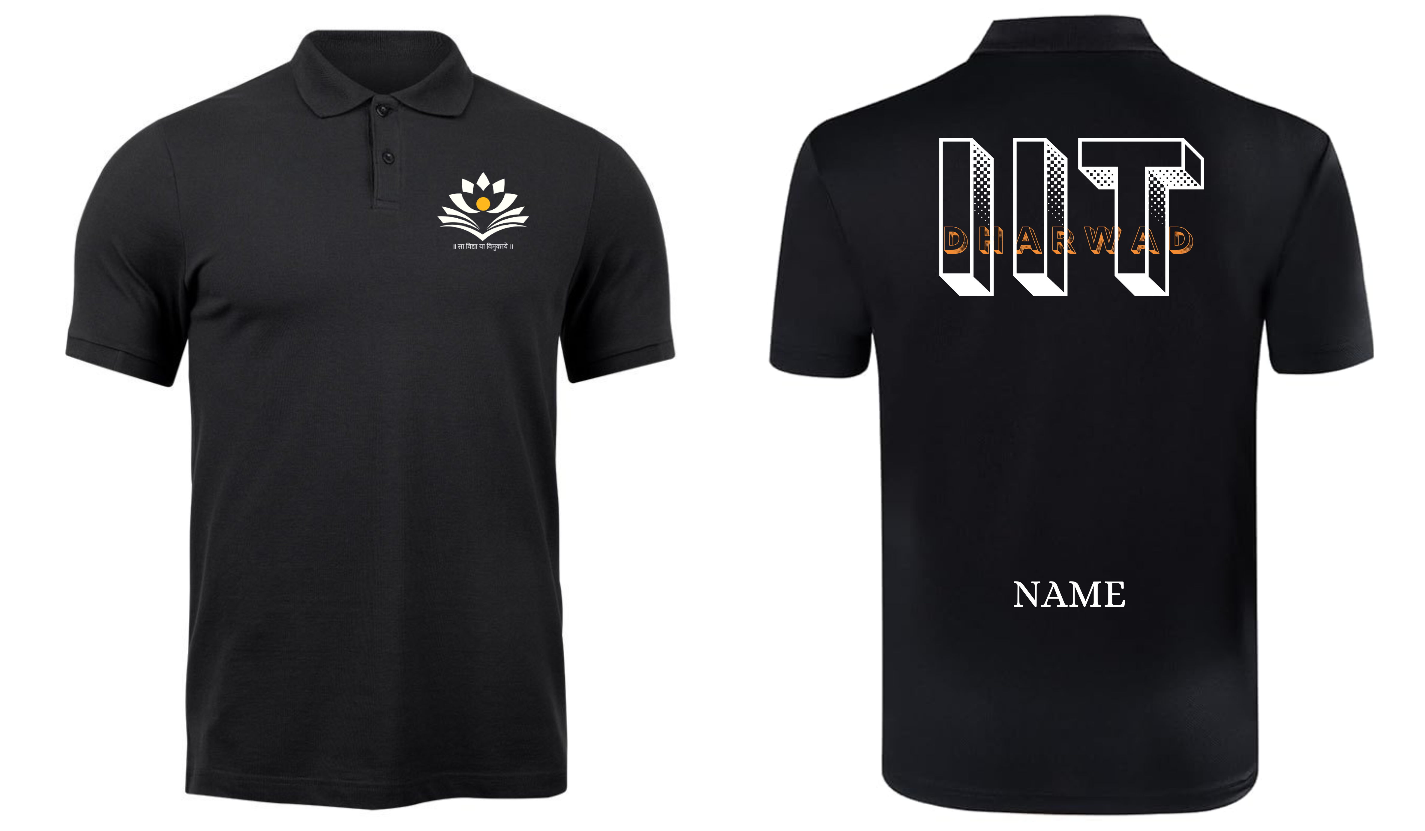 IIT Dharwad POLO T-SHIRT Bold Halftone Design ( Ak design )