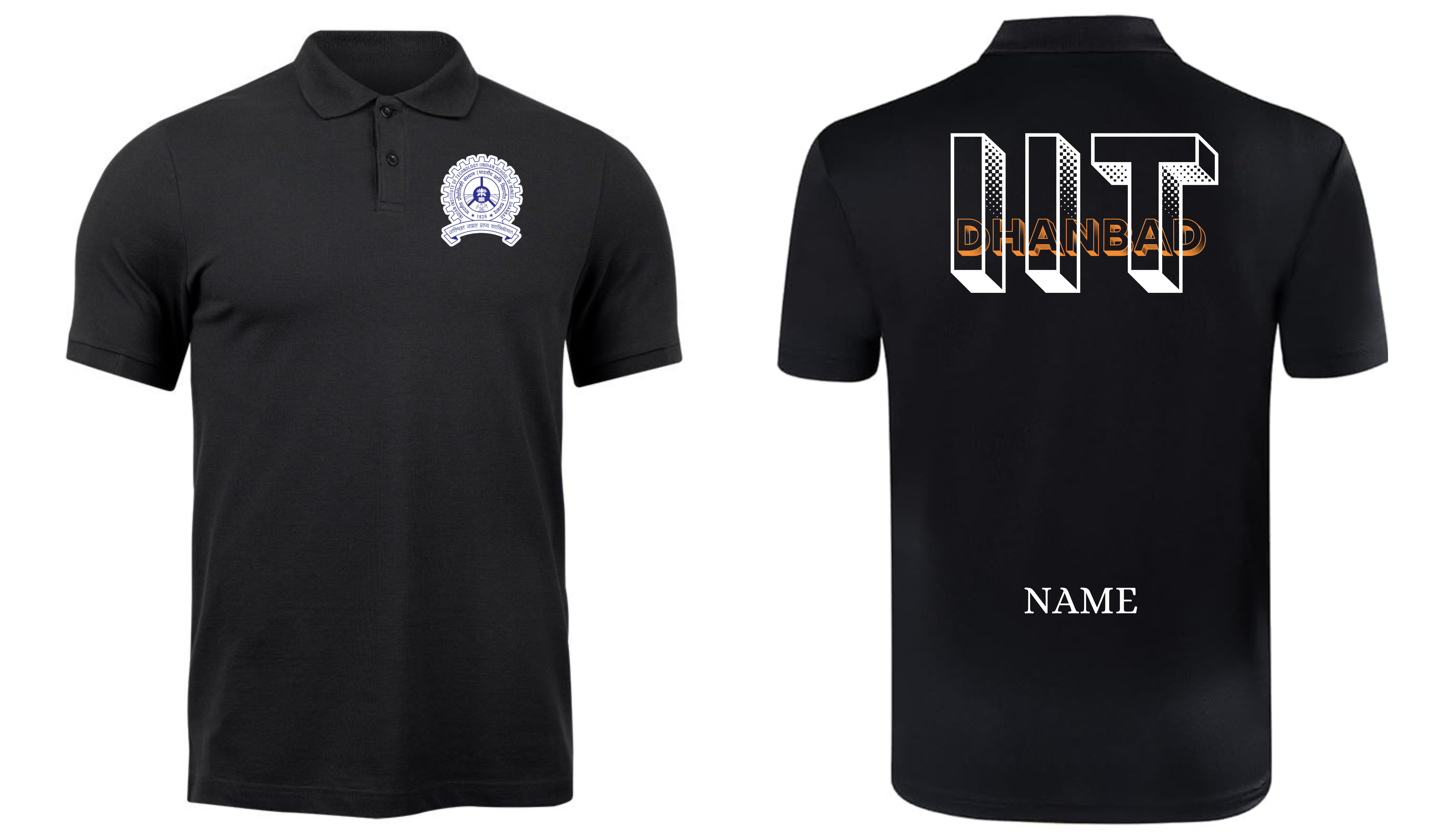 IIT Dhanbad POLO T-SHIRT Bold Halftone Design ( Ak design )