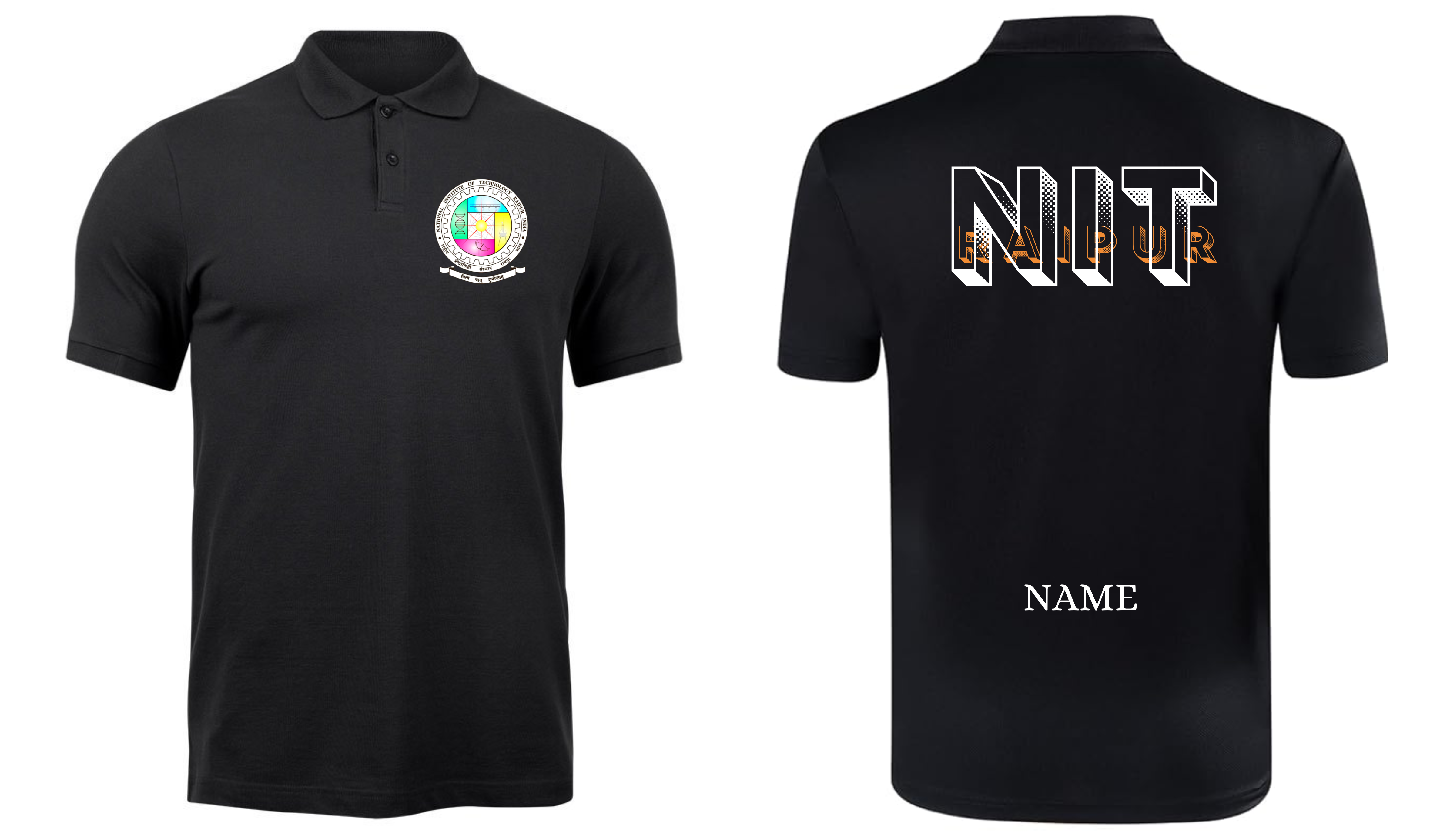 NIT Raipur POLO T-SHIRT Bold Halftone Design ( Ak design )