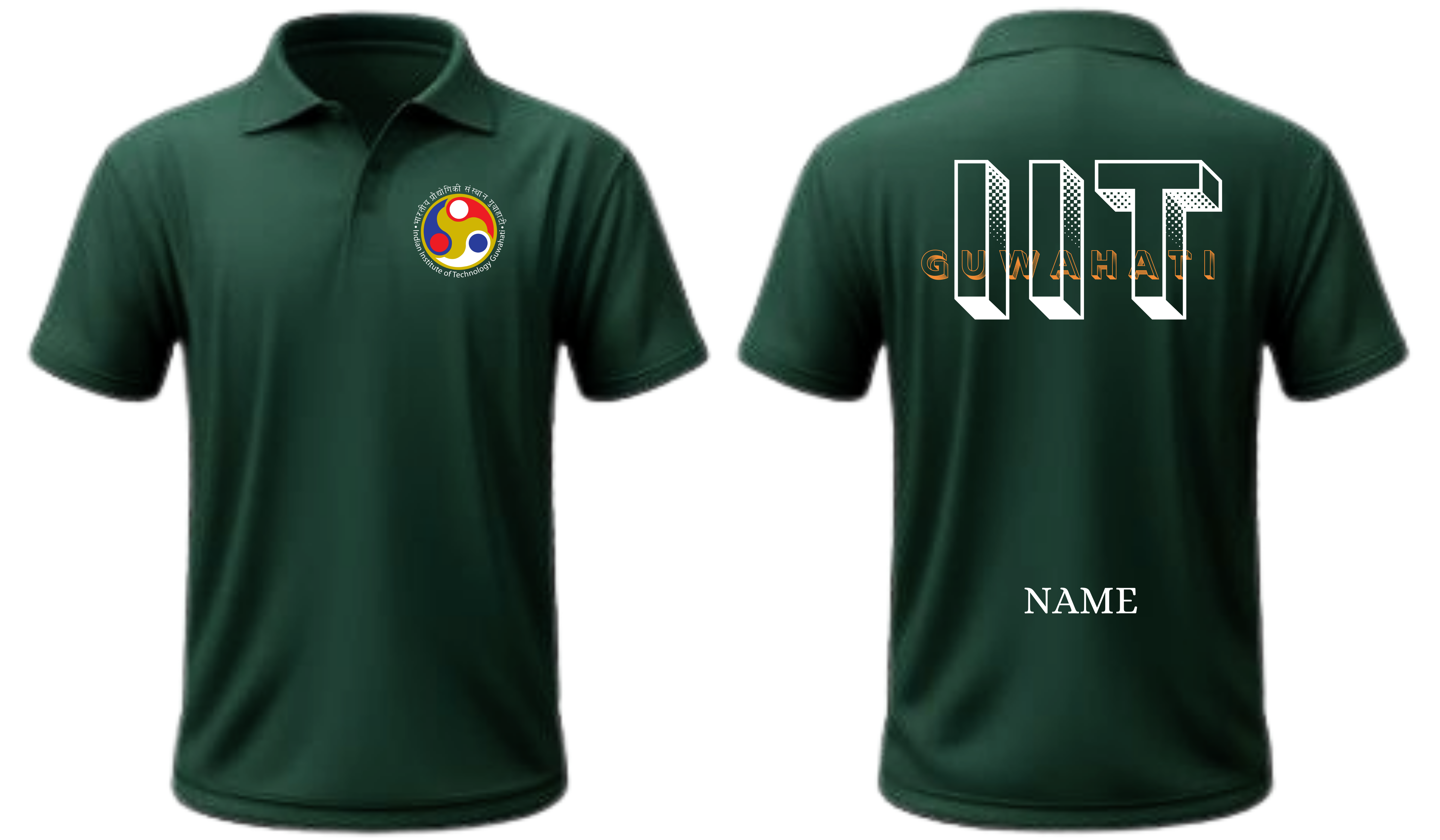 IIT GUWAHATI POLO T-SHIRT BOLD HALFTONE DESIGN (CAMPUSCART DESIGN )
