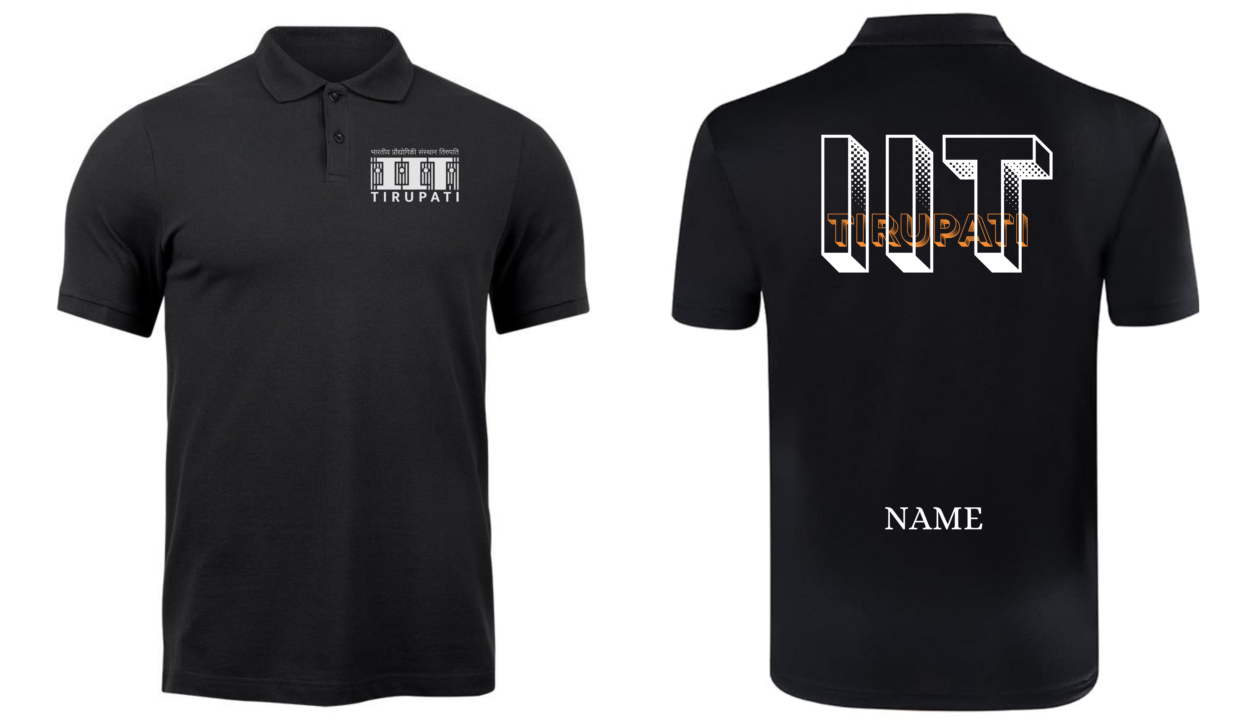 IIT TIRUPATI POLO T-SHIRT Bold Halftone Design ( Ak design )