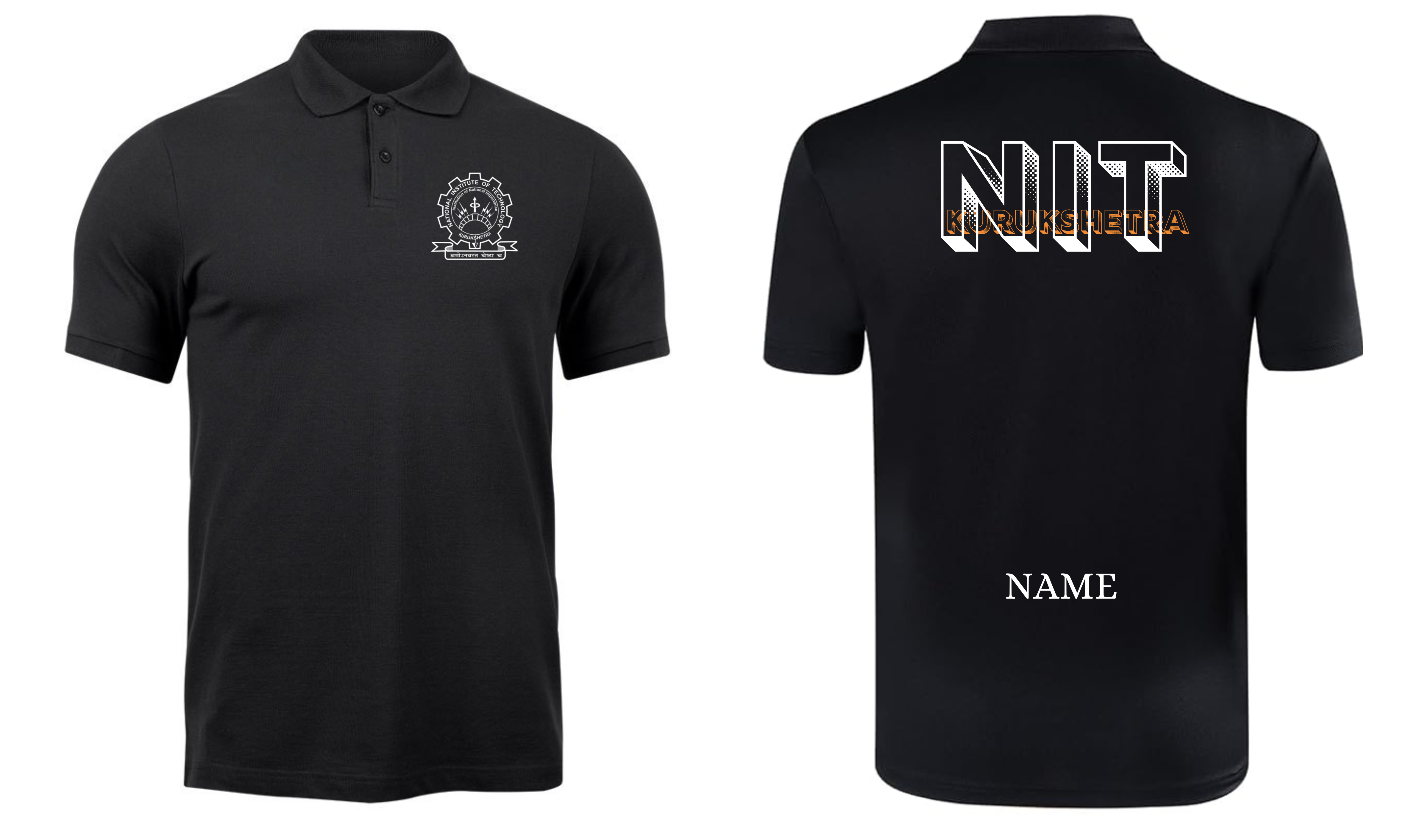 NIT Kurukshetra POLO T-SHIRT BOLD Halgtone Design ( Ak design )