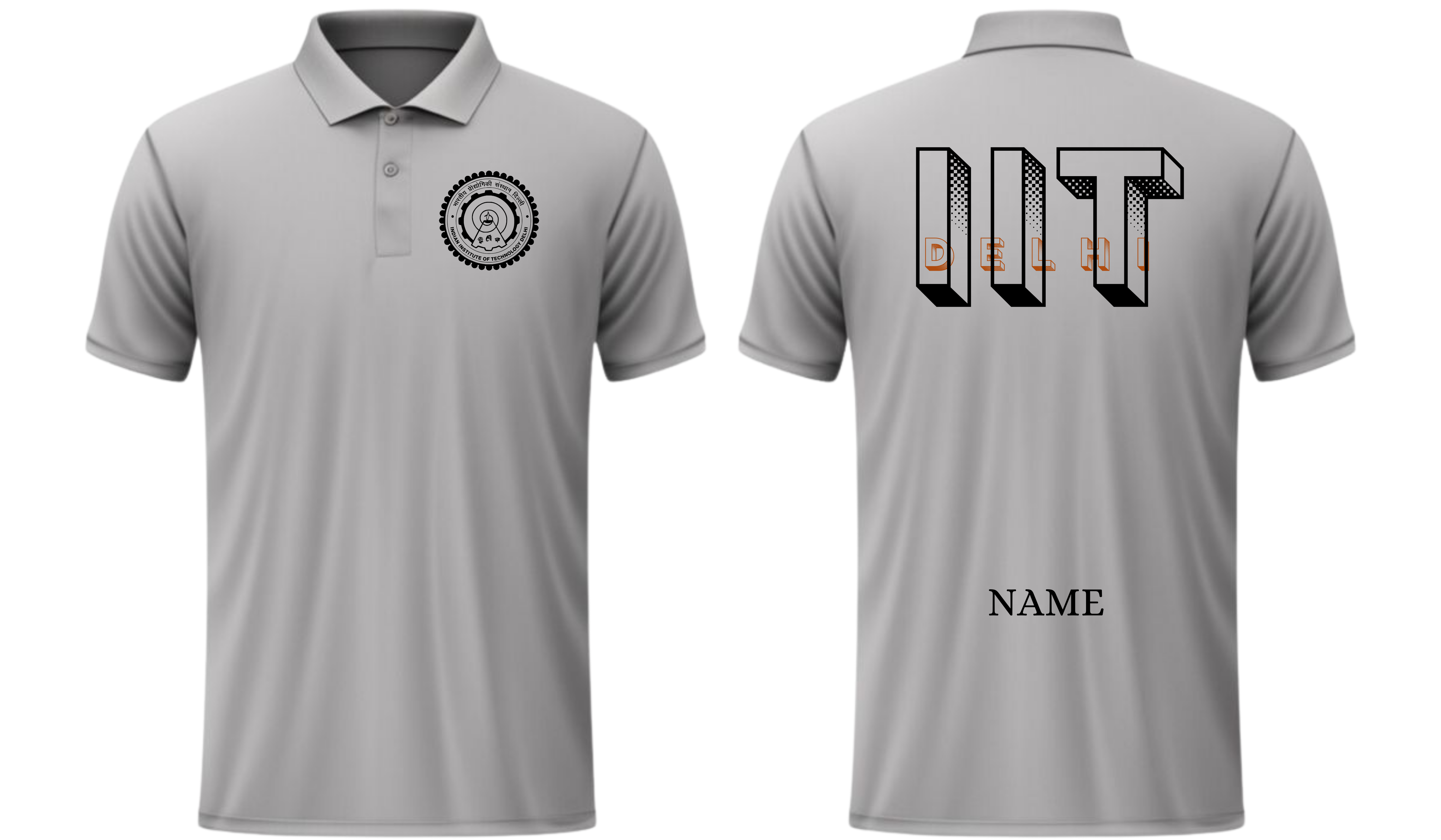 IIT DELHI POLO T-SHIRT bold halftone design ( CampusCart Design )