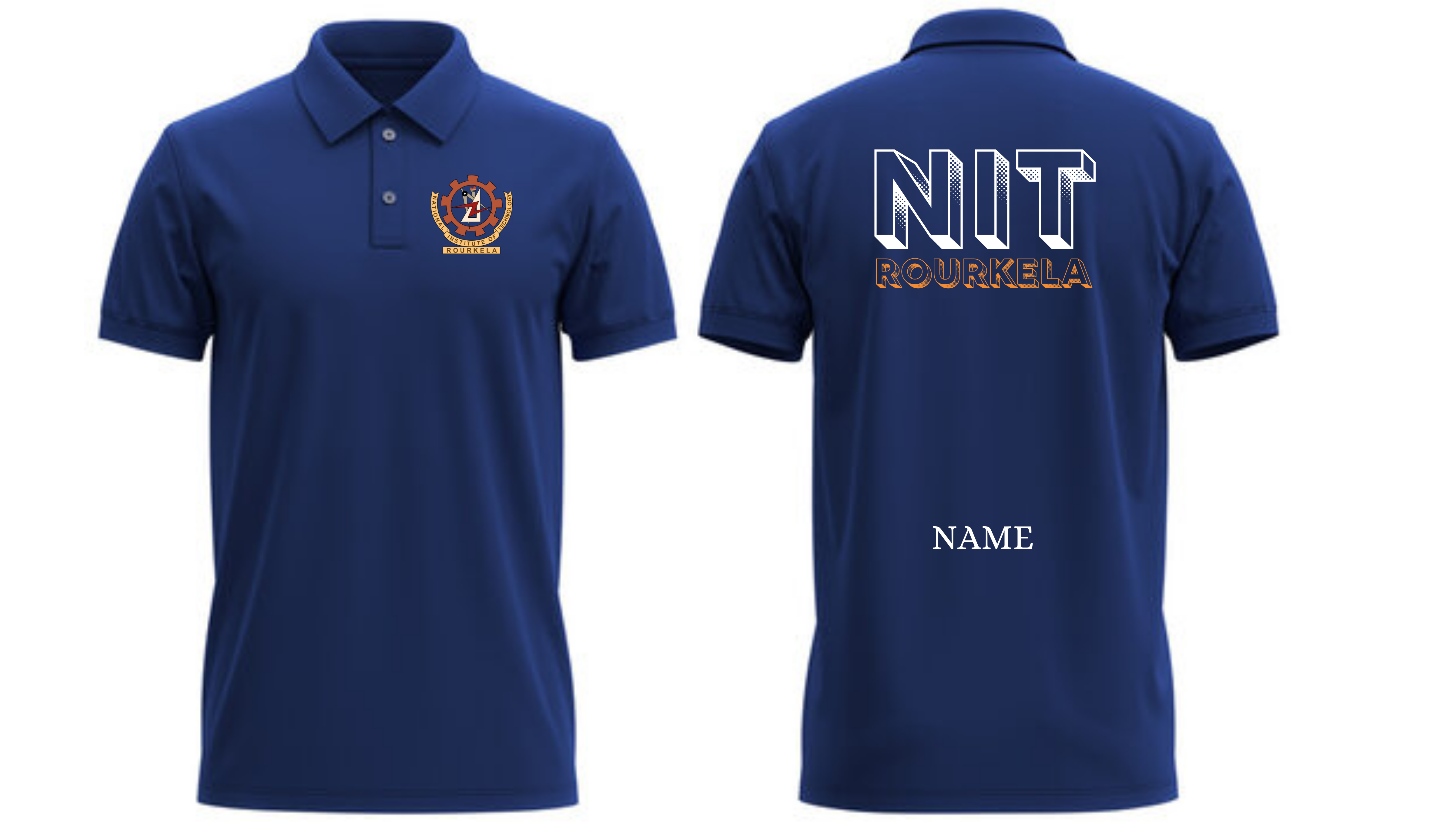 NIT ROURKELA POLO T-SHIRT Bold Halftone Design ( Ak design )