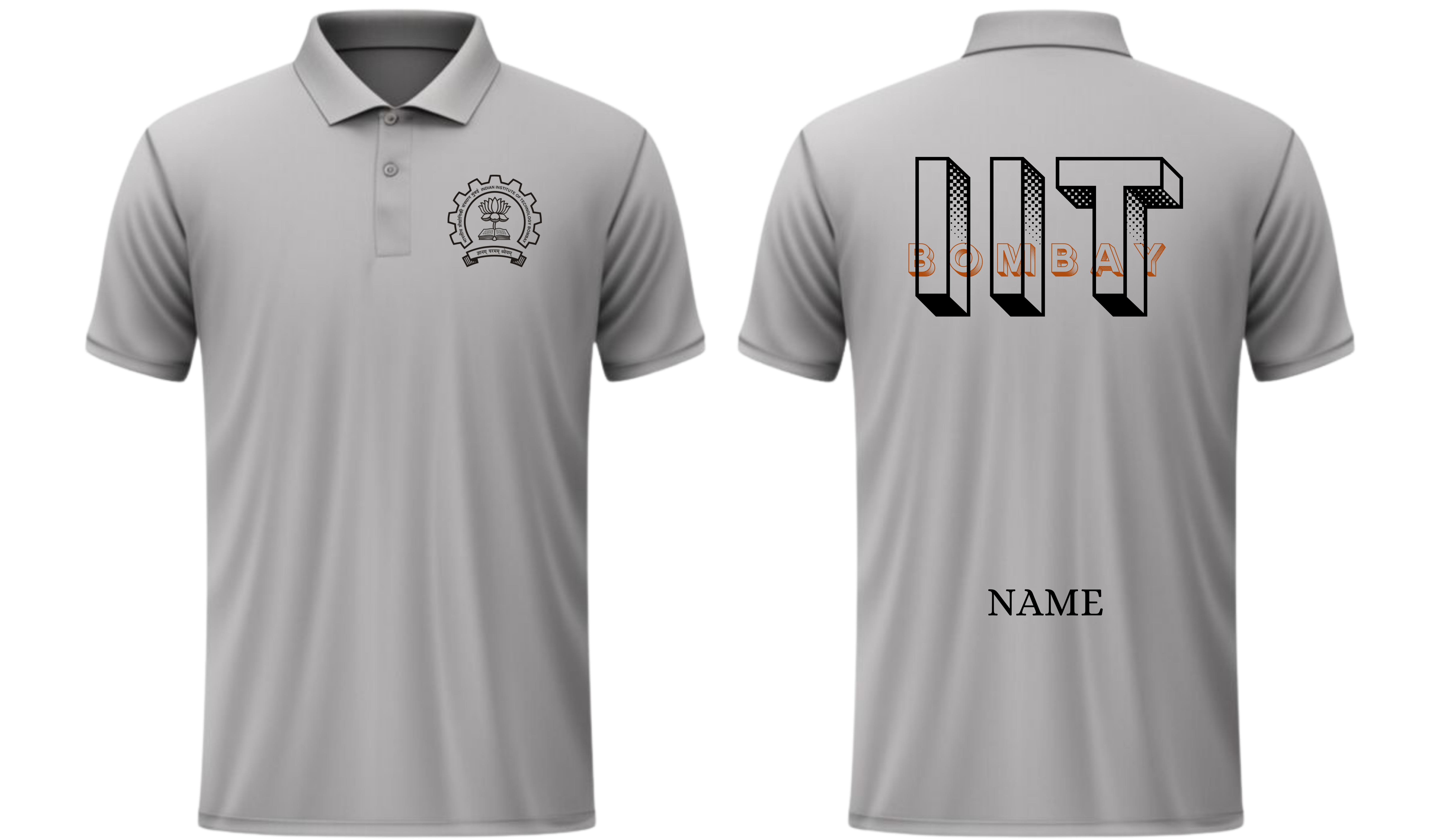 IIT BOMBAY POLO T-SHIRT BOLD HALFTONE DESIGN (CAMPUSCART DESIGN )