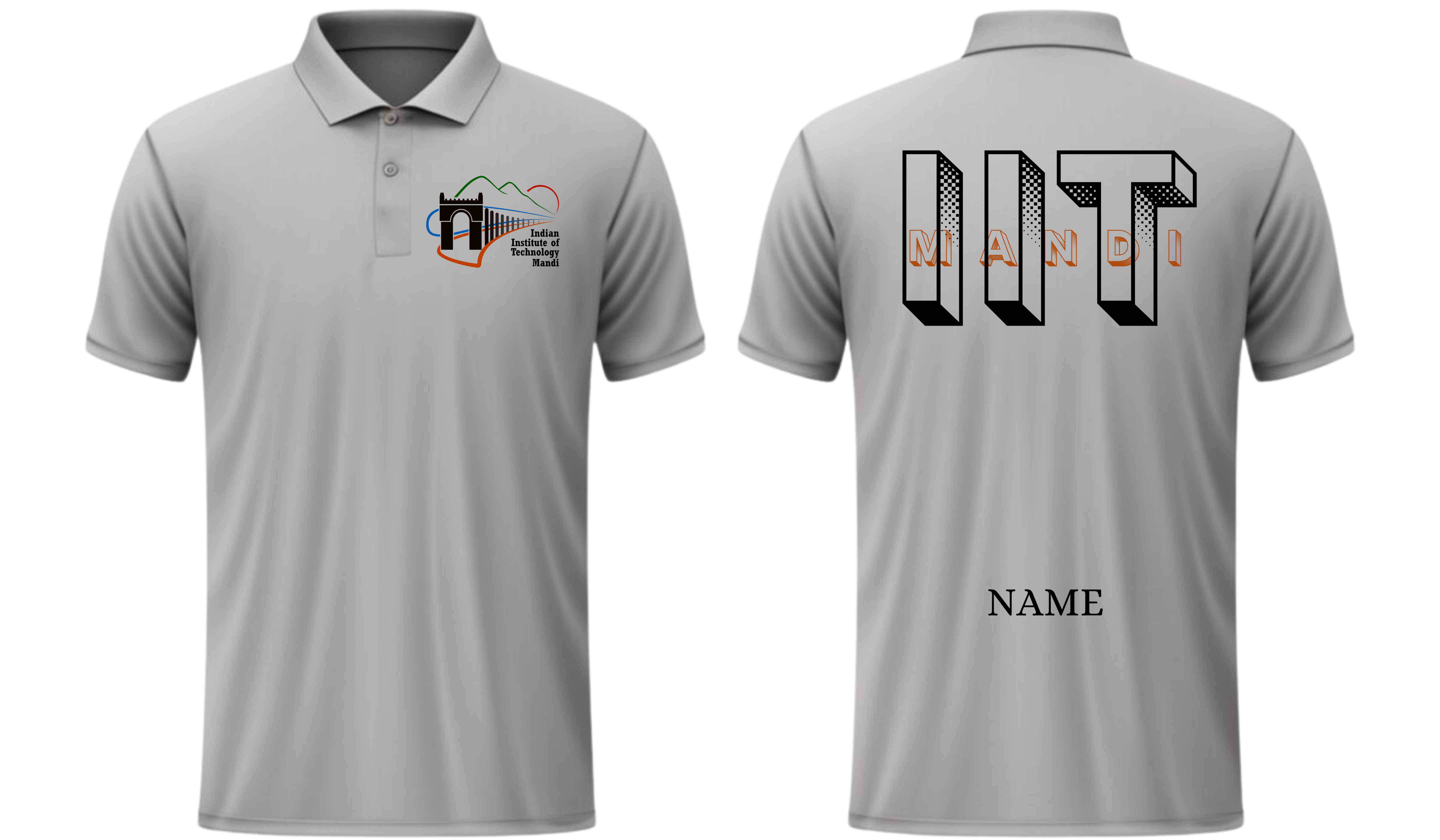 IIT Mandi Polo T-SHIRT BOLD HALFTONE Design ( CampusCart Design )