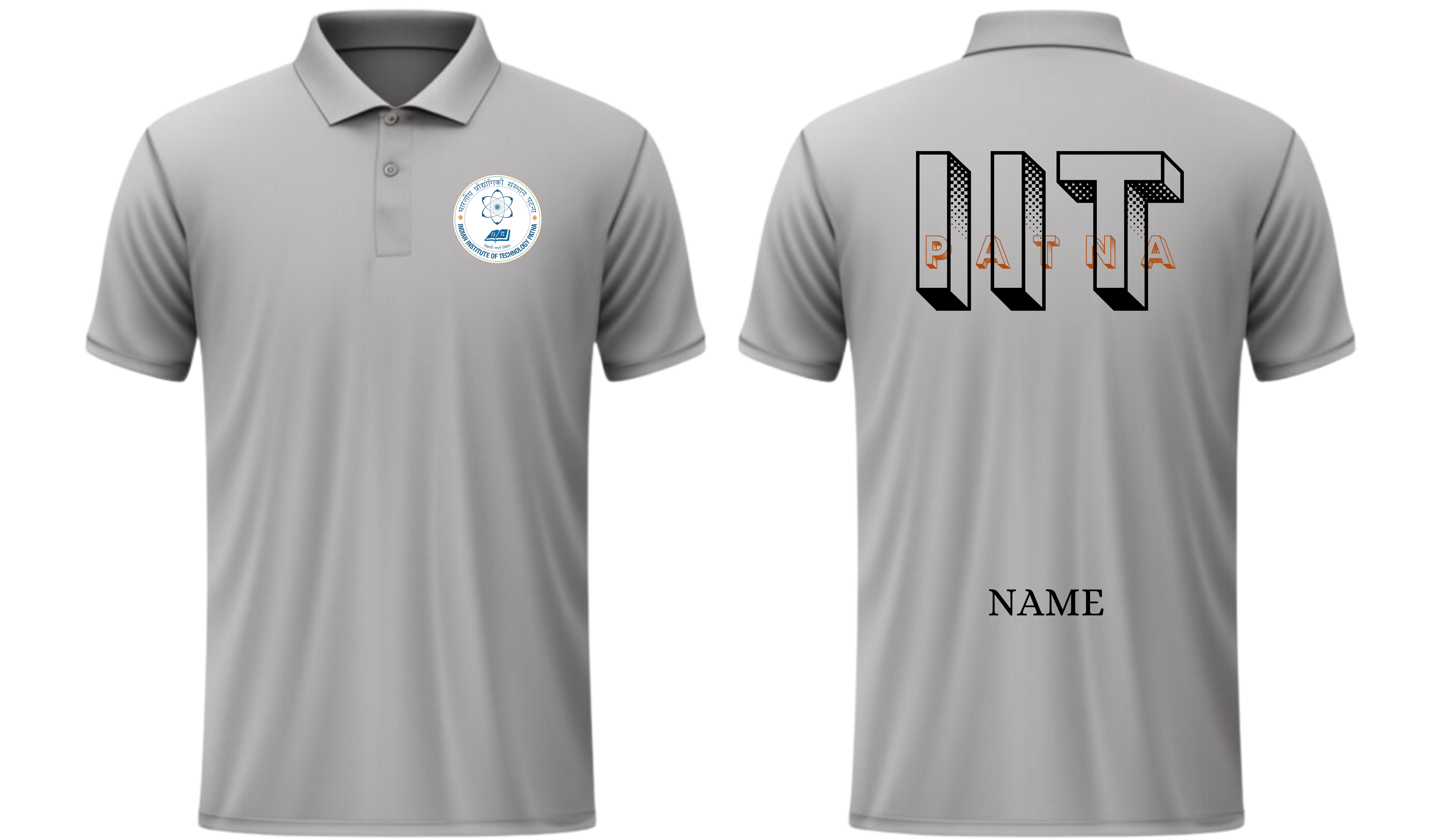 IIT PATNA POLO T-SHIRT BOLD HALFTONE Design ( CampusCart Design )