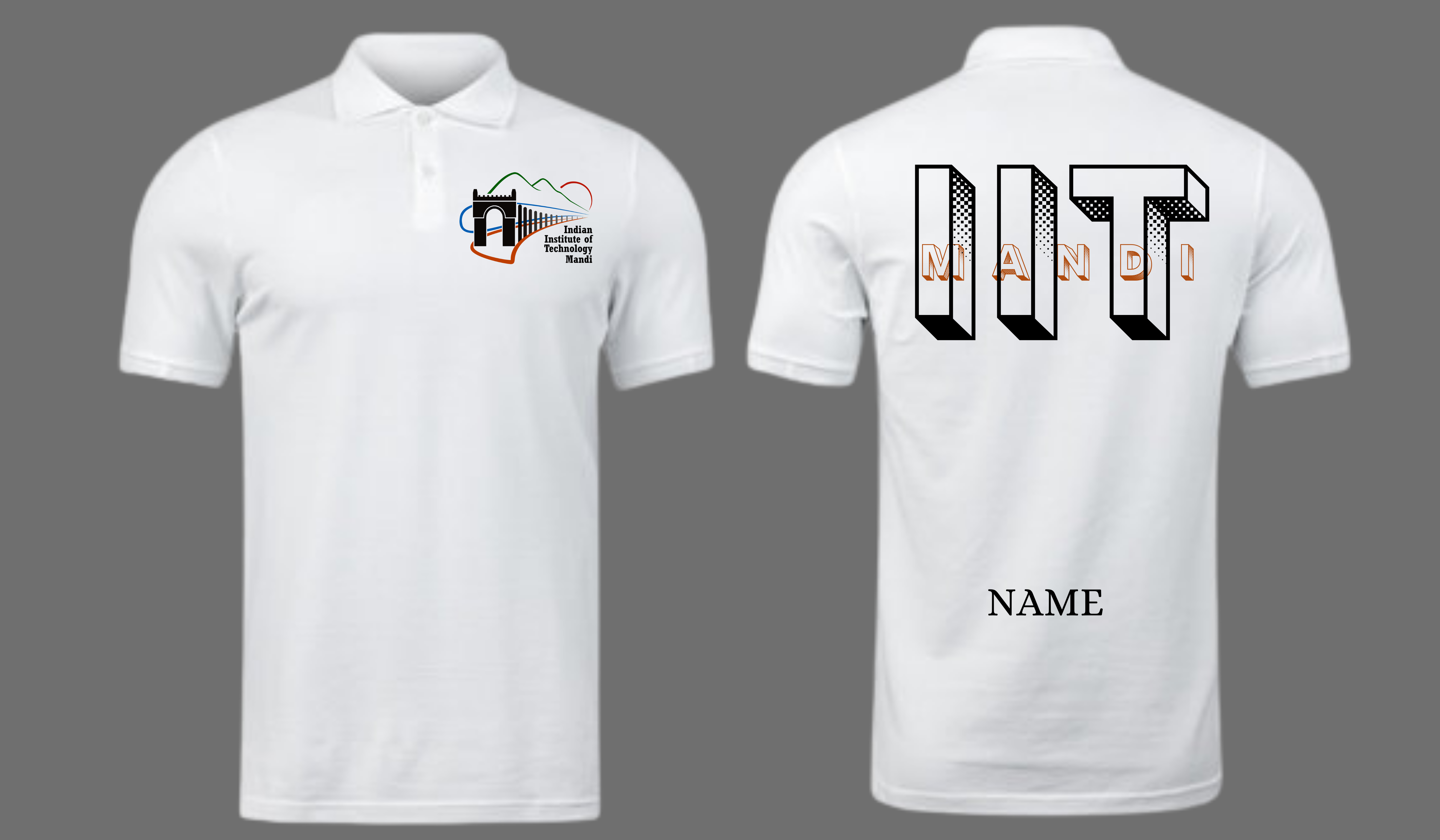 IIT Mandi Polo T-SHIRT BOLD HALFTONE Design ( CampusCart Design )