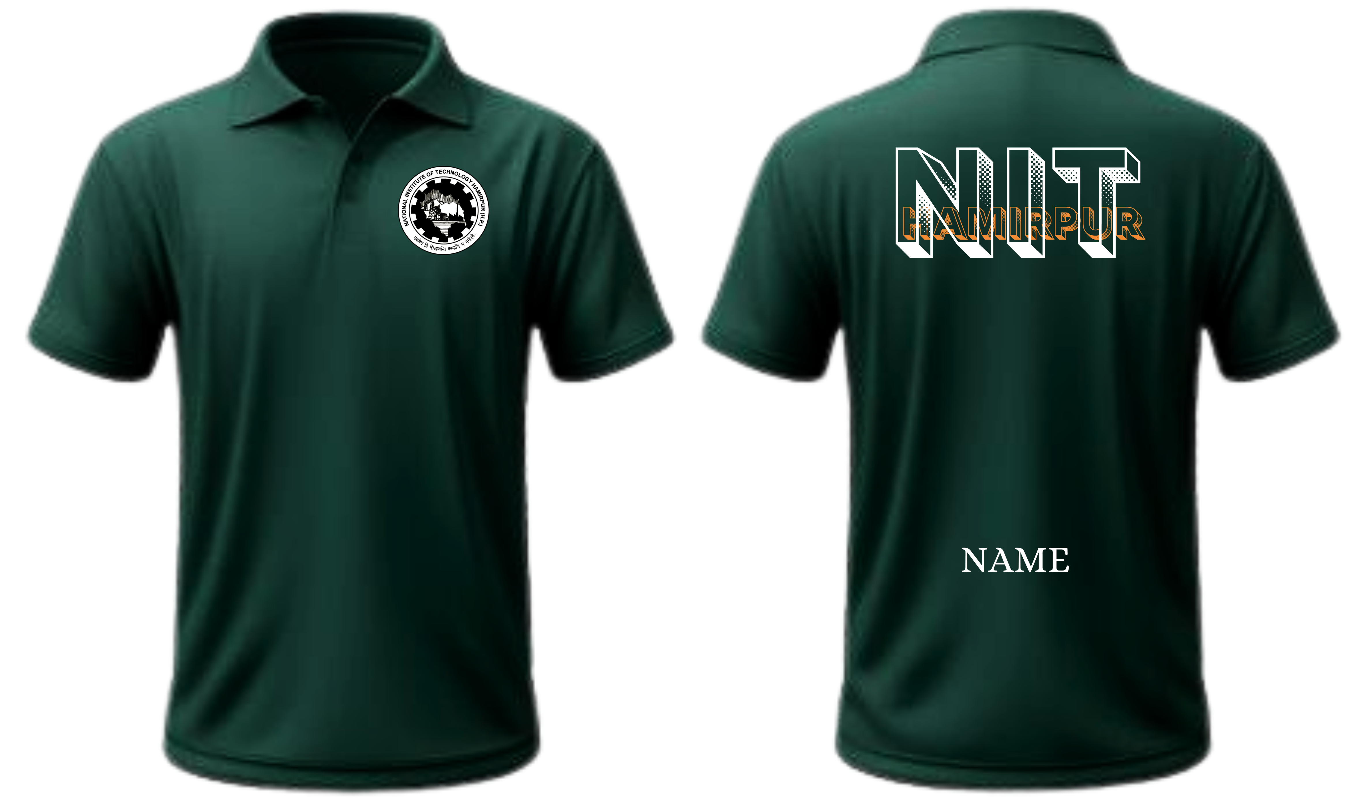 NIT Hamirpur POLO T-SHIRT Bold Halftone Design ( Ak design )