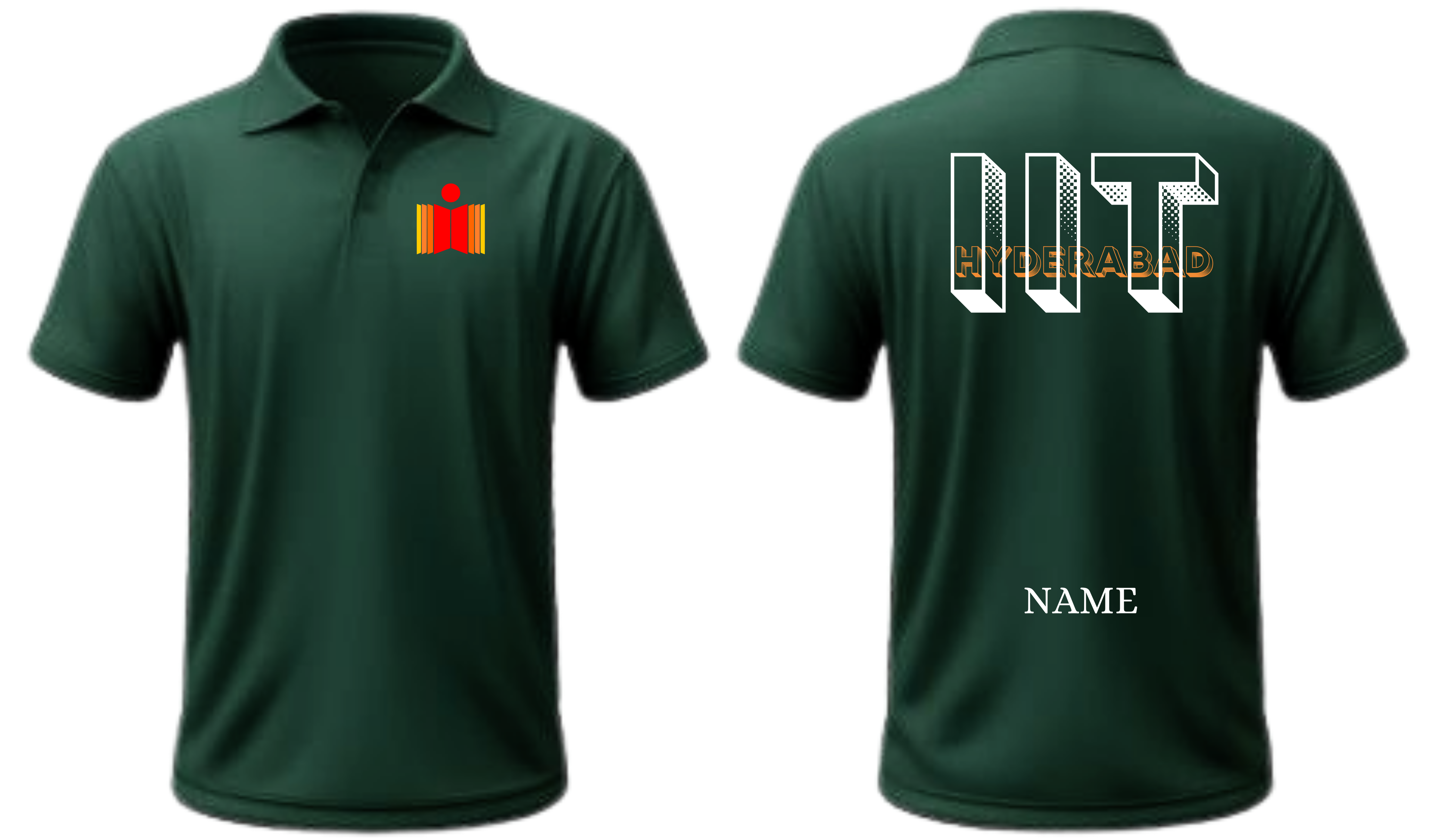 IIT HYDERABAD POLO T-SHIRT BOLD HALFTONE Design ( Ak design )