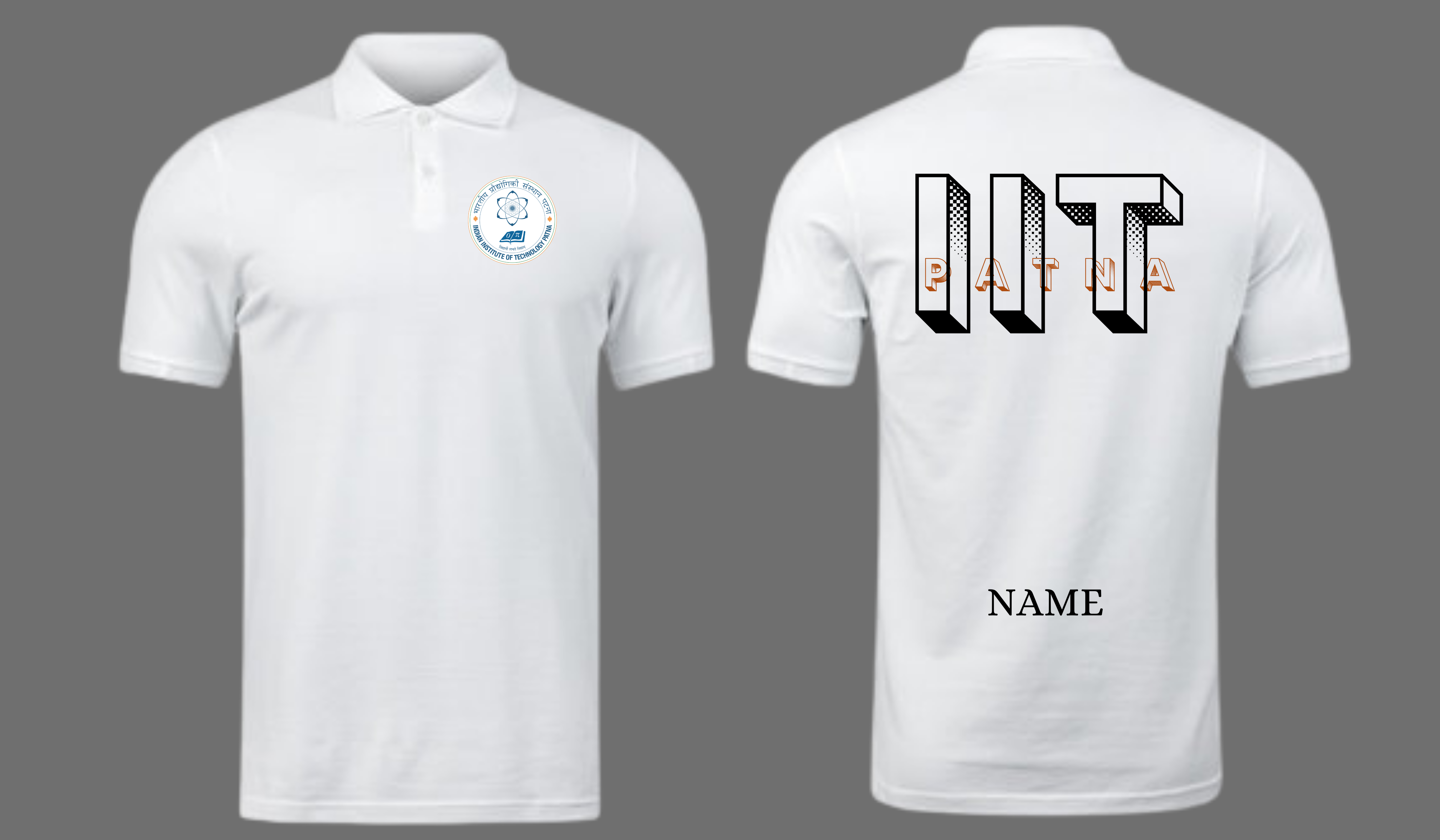 IIT PATNA POLO T-SHIRT BOLD HALFTONE Design ( CampusCart Design )