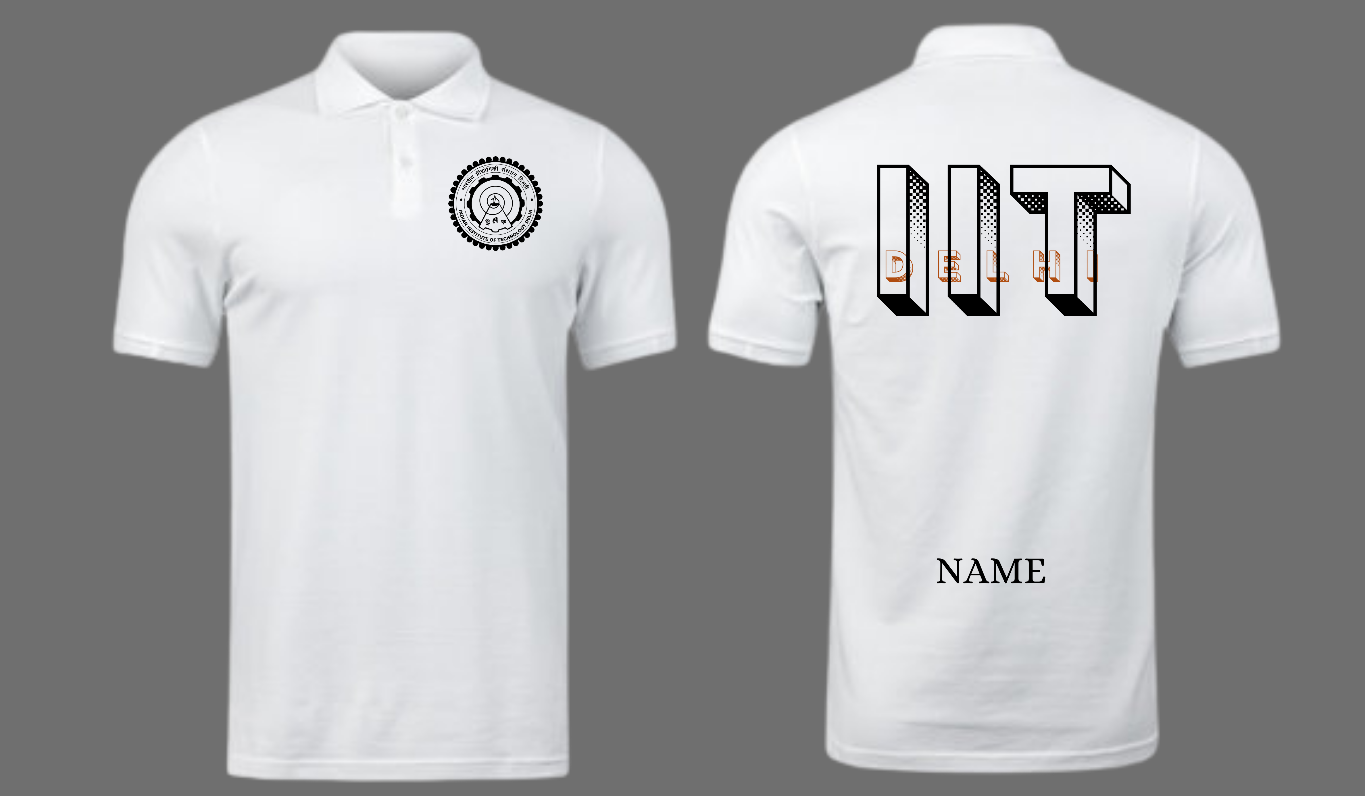 IIT DELHI POLO T-SHIRT bold halftone design ( CampusCart Design )