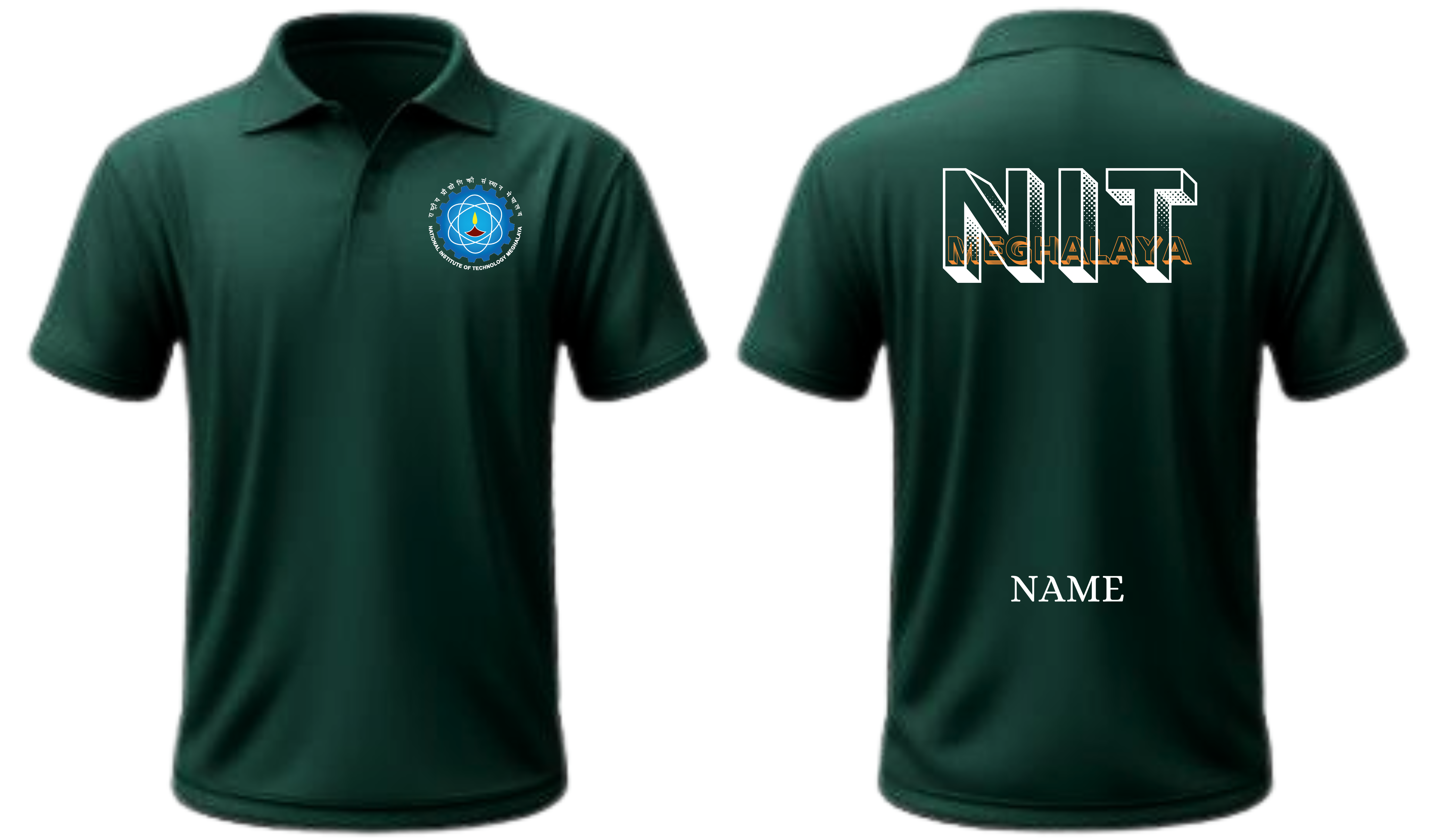 NIT Meghalaya POLO T-SHIRT Bold Halftone Design ( Ak design )