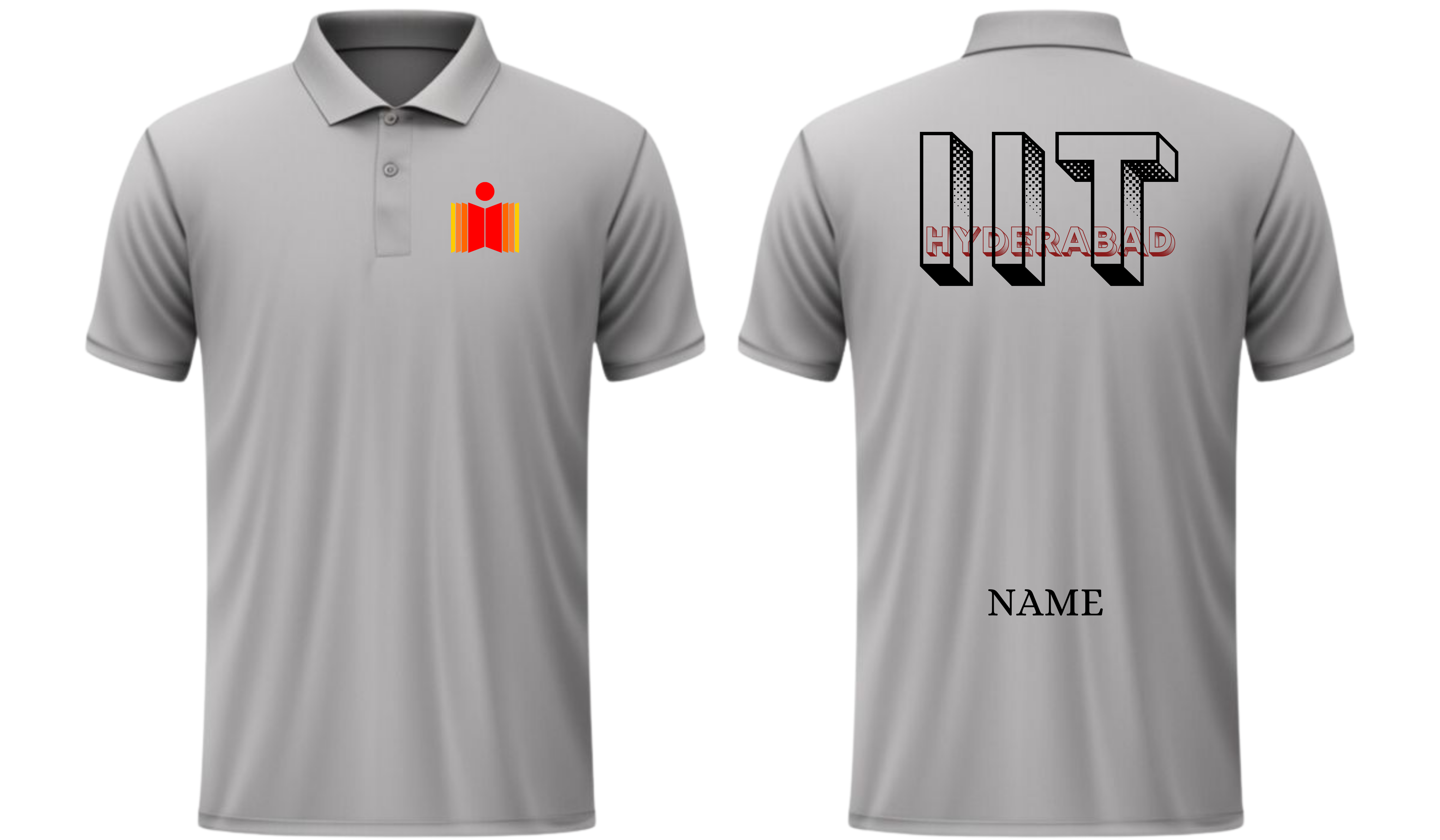IIT HYDERABAD POLO T-SHIRT BOLD HALFTONE Design ( Ak design )