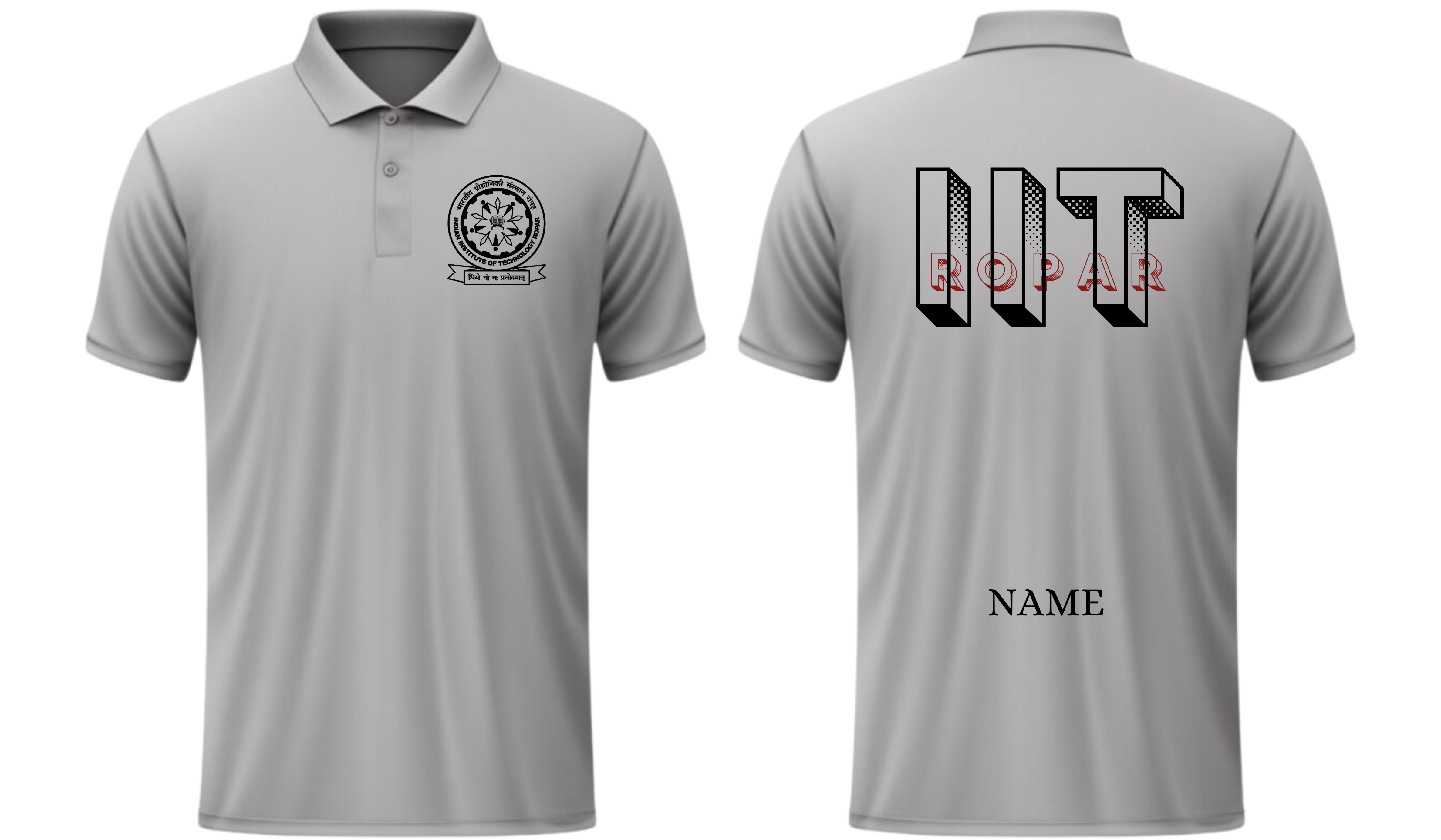 IIT ROPAR POLO T-SHIRT Bold Halftone Design ( Ak design )