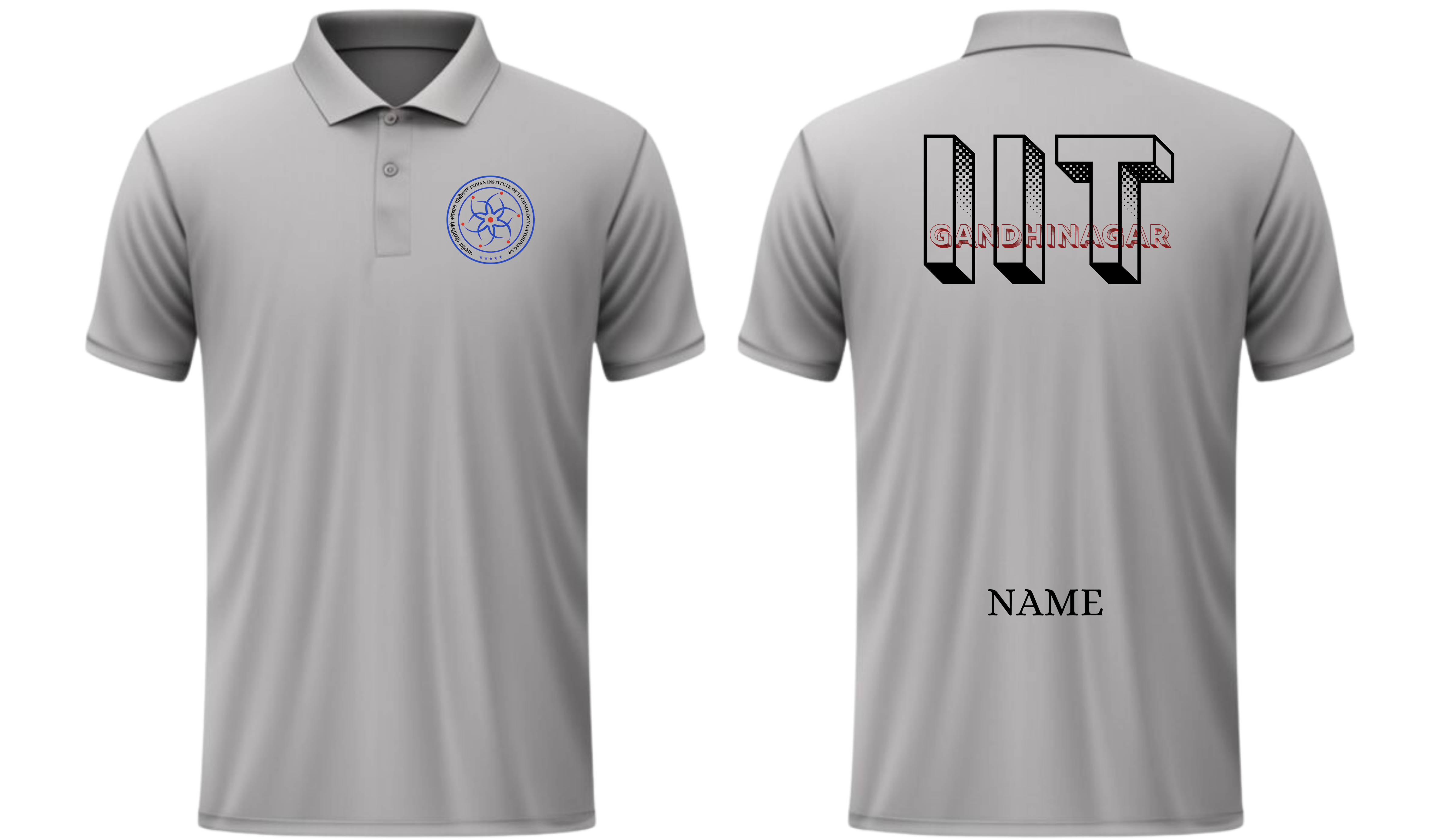 IIT Gandhinagar POLO T-SHIRT Bold Halftone Design ( Ak design )