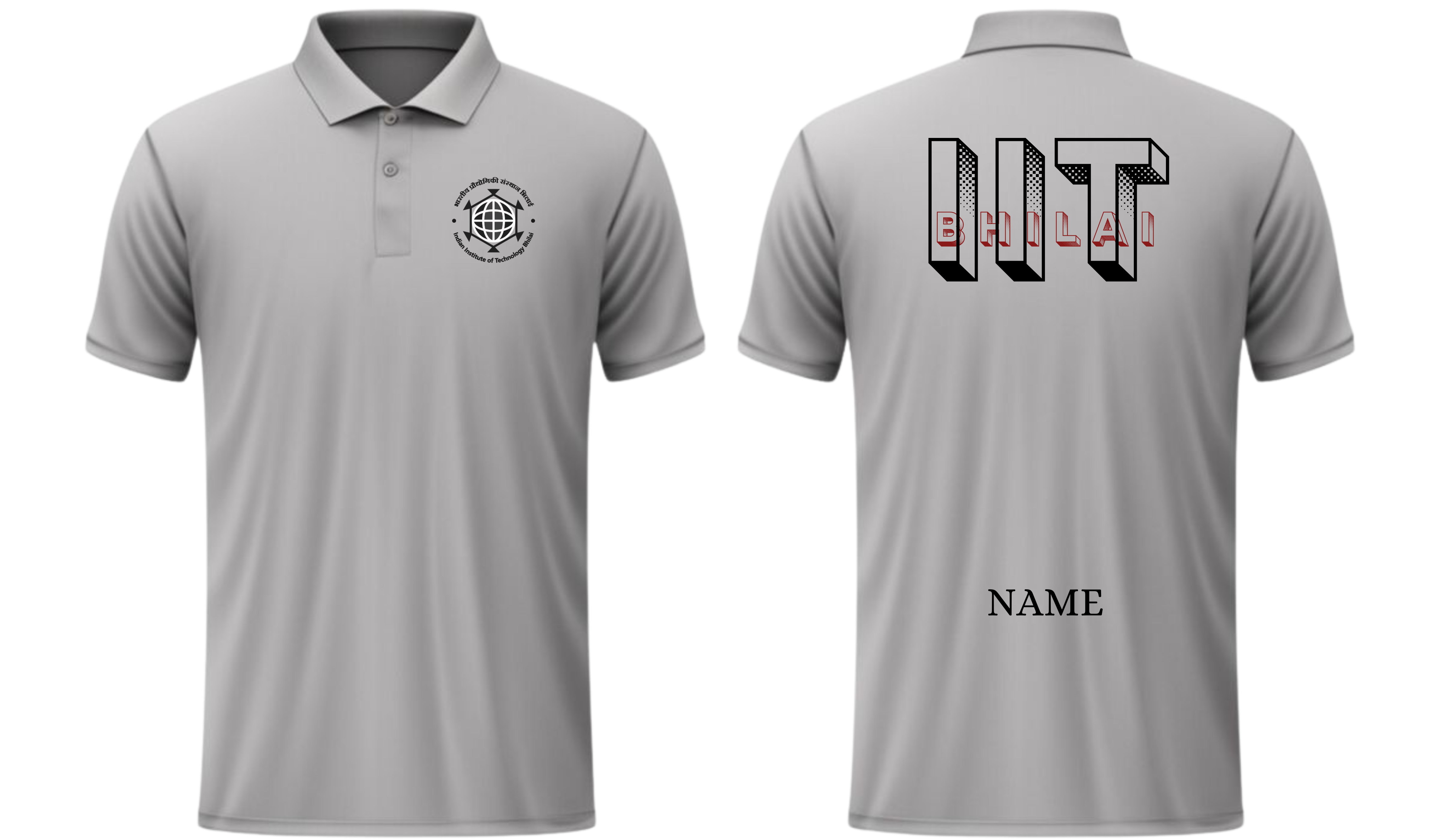 IIT BHILAI POLO T-SHIRT Bold Halftone Design ( Ak design )