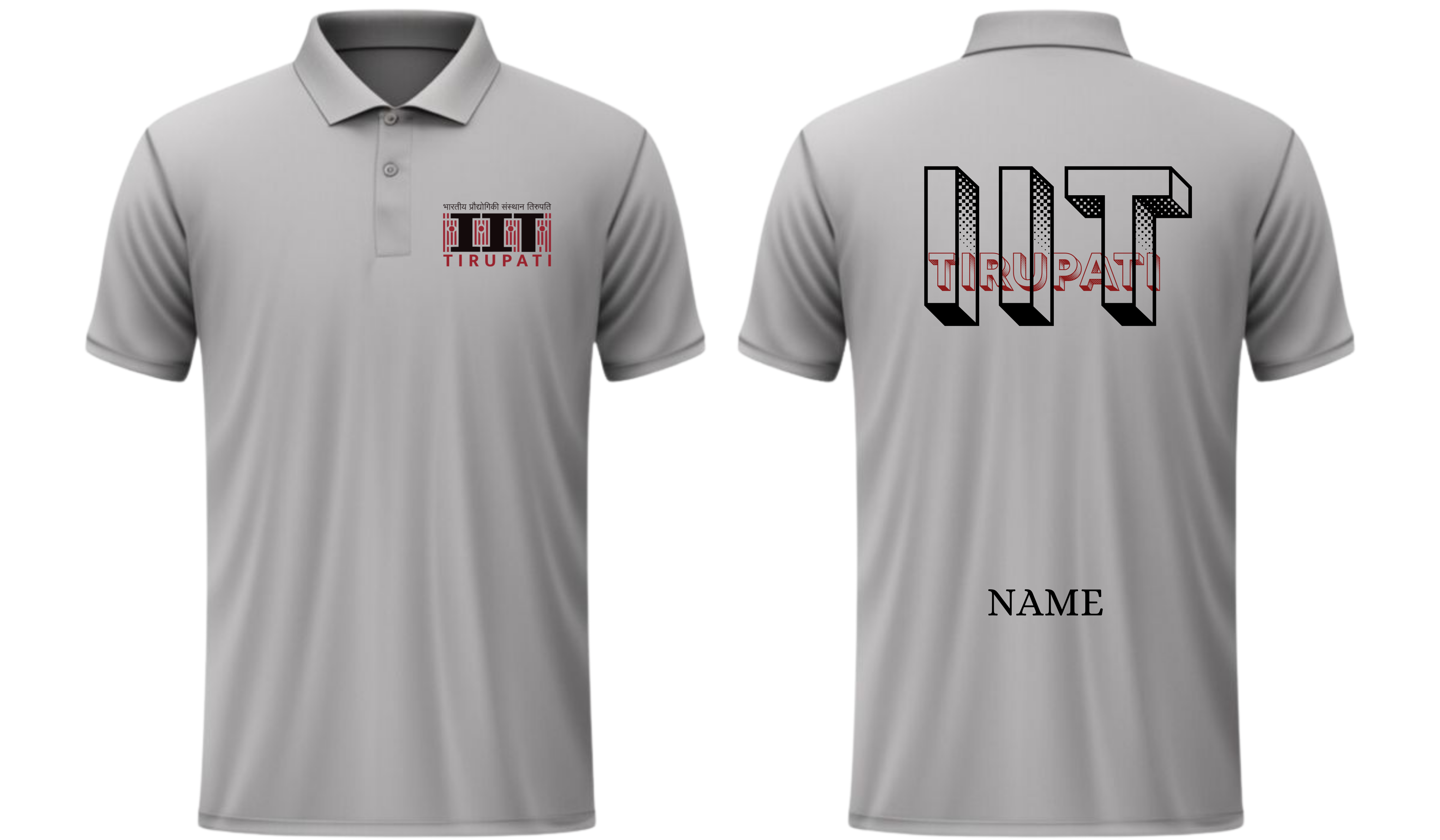 IIT TIRUPATI POLO T-SHIRT Bold Halftone Design ( Ak design )
