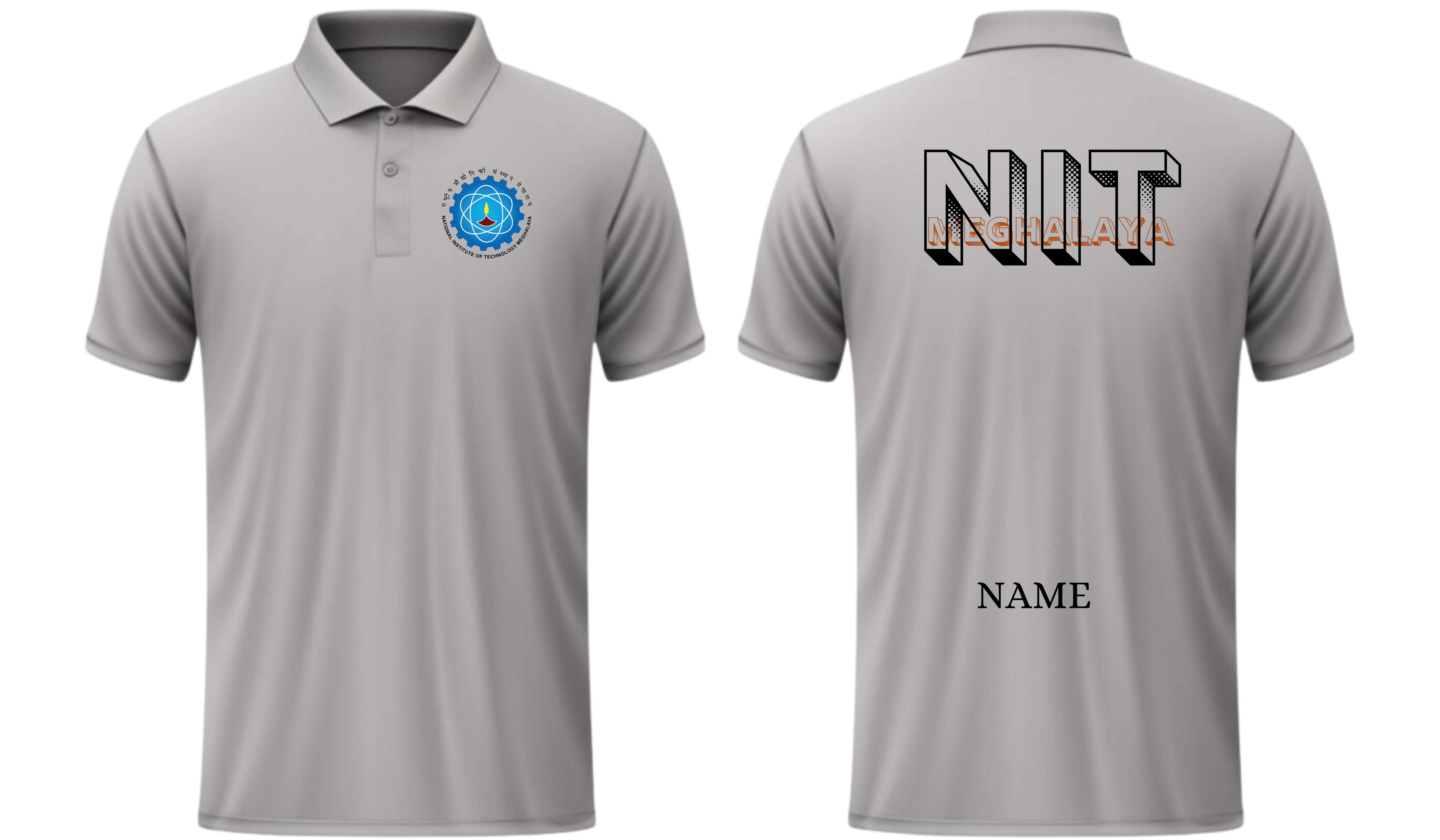 NIT Meghalaya POLO T-SHIRT Bold Halftone Design ( Ak design )