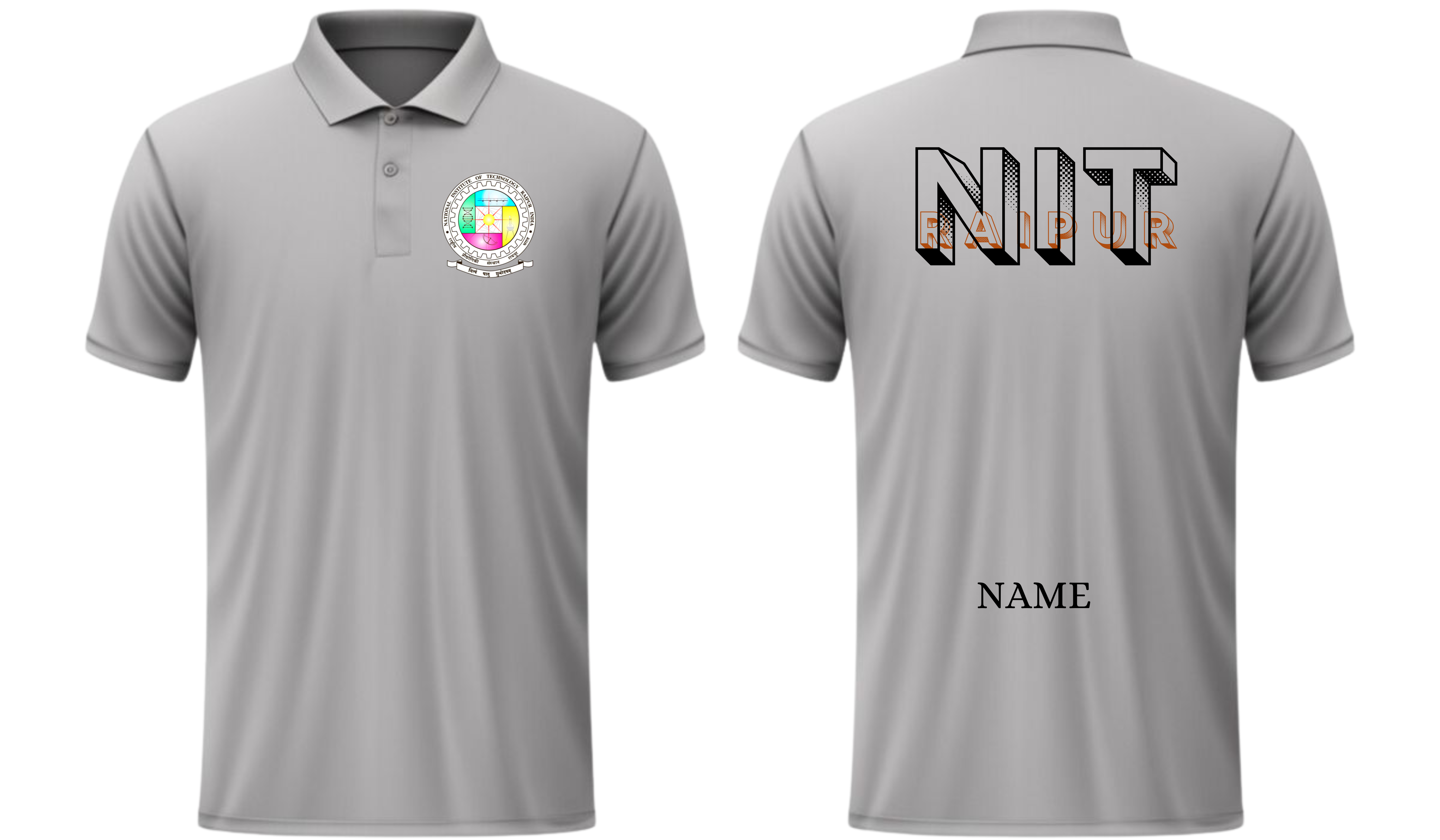 NIT Raipur POLO T-SHIRT Bold Halftone Design ( Ak design )