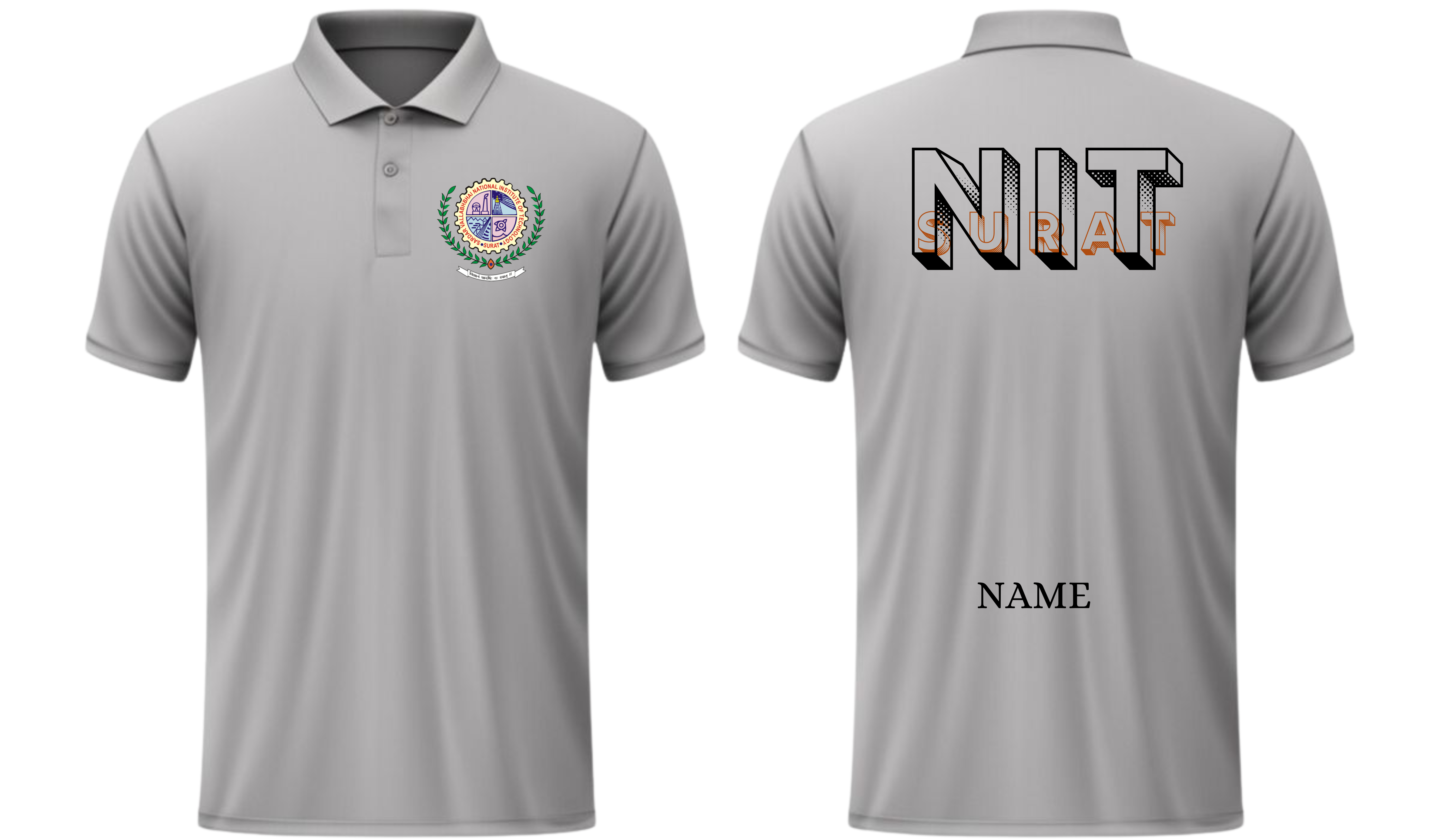NIT Surat POLO T-SHIRT Bold Halftone Design ( Ak design )