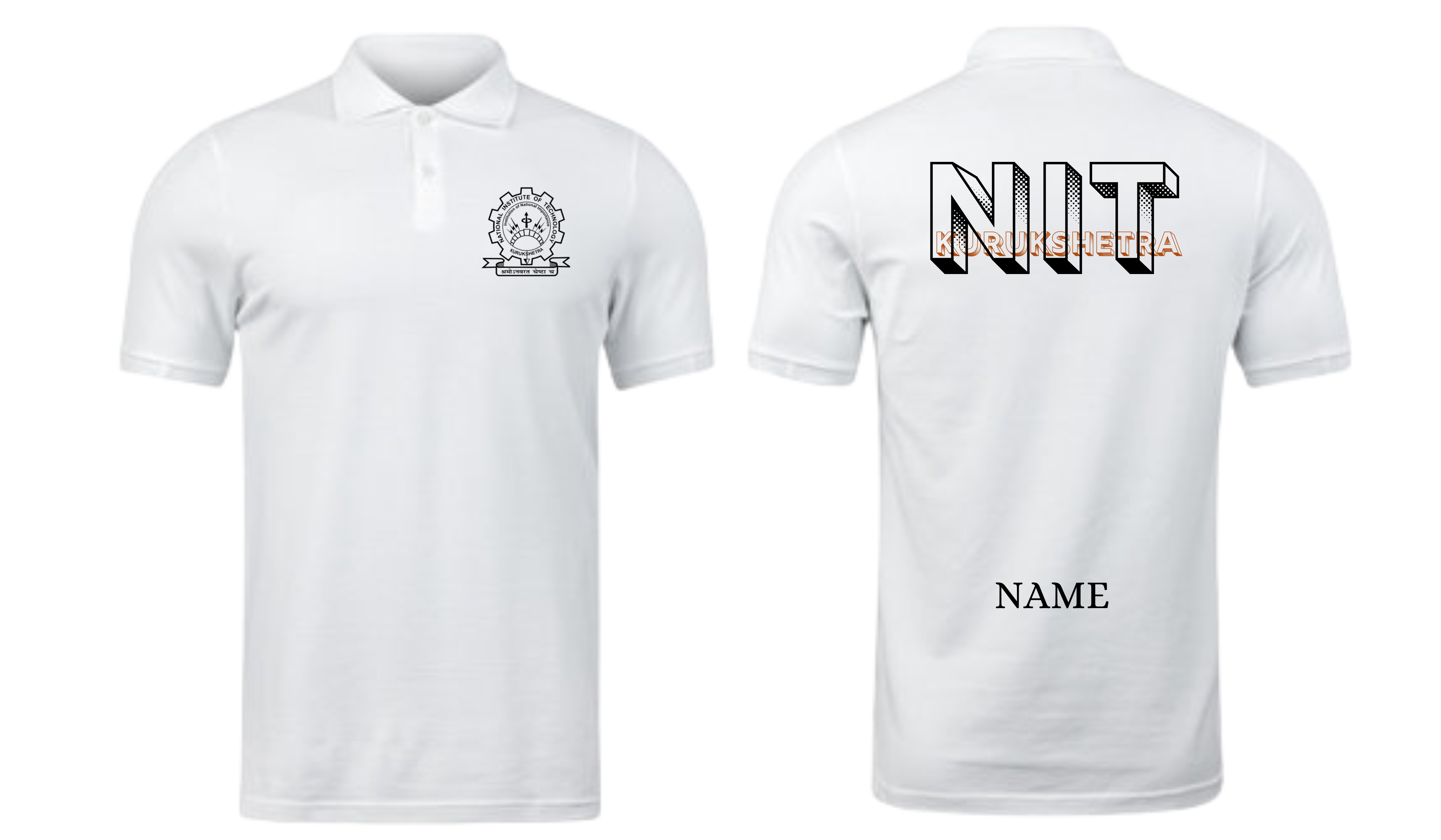 NIT Kurukshetra POLO T-SHIRT BOLD Halgtone Design ( Ak design )