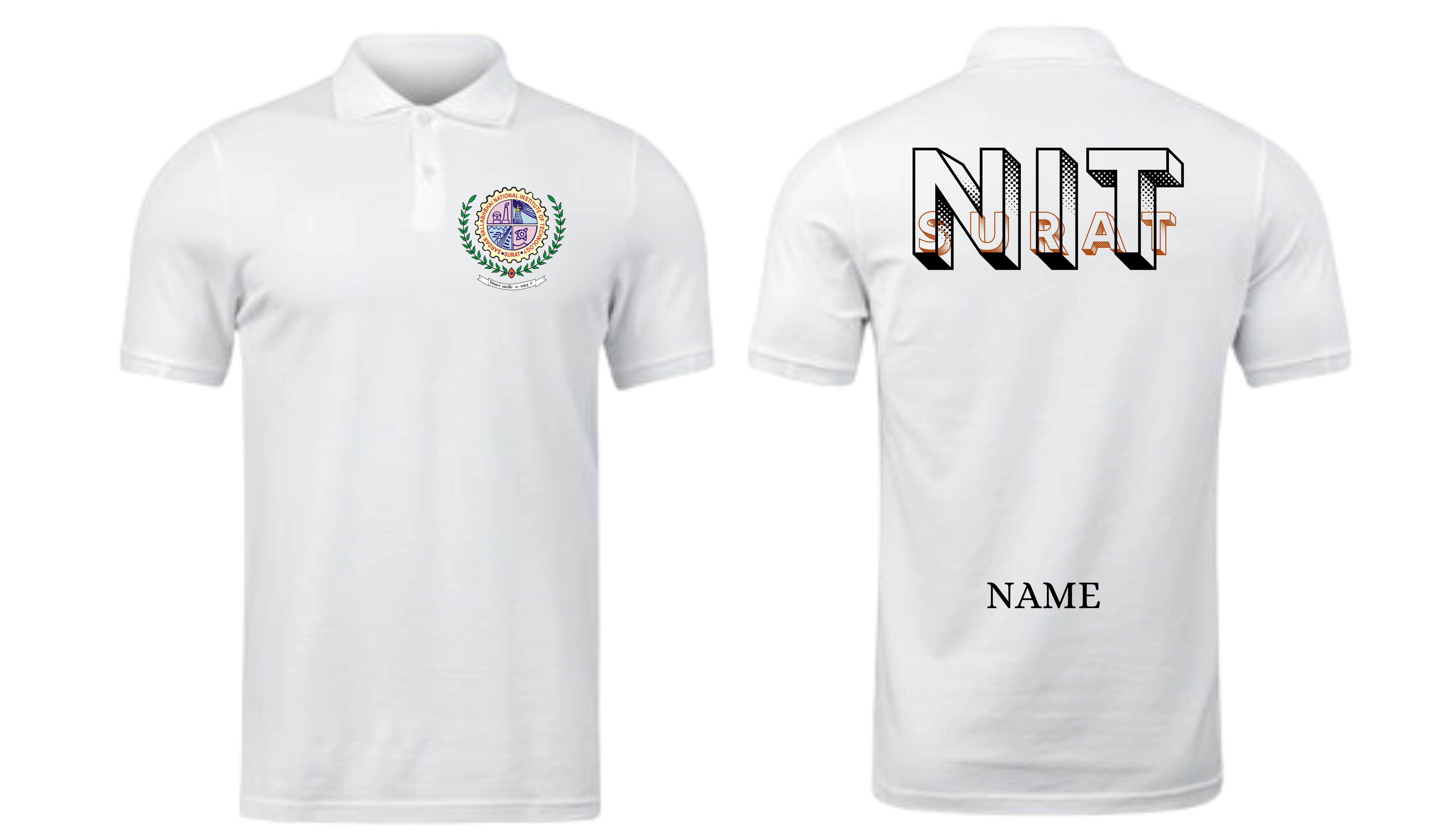 NIT Surat POLO T-SHIRT Bold Halftone Design ( Ak design )