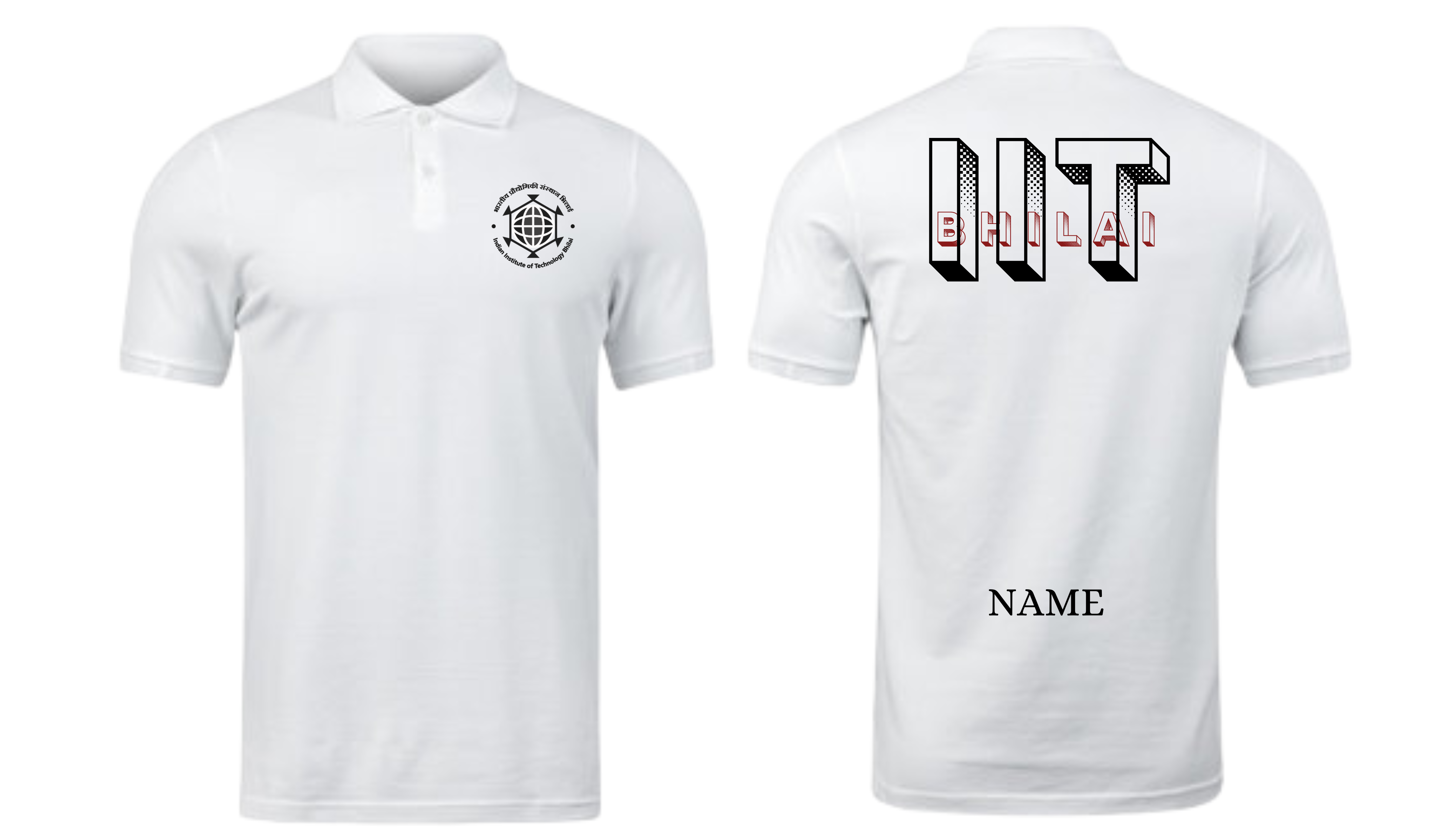 IIT BHILAI POLO T-SHIRT Bold Halftone Design ( Ak design )