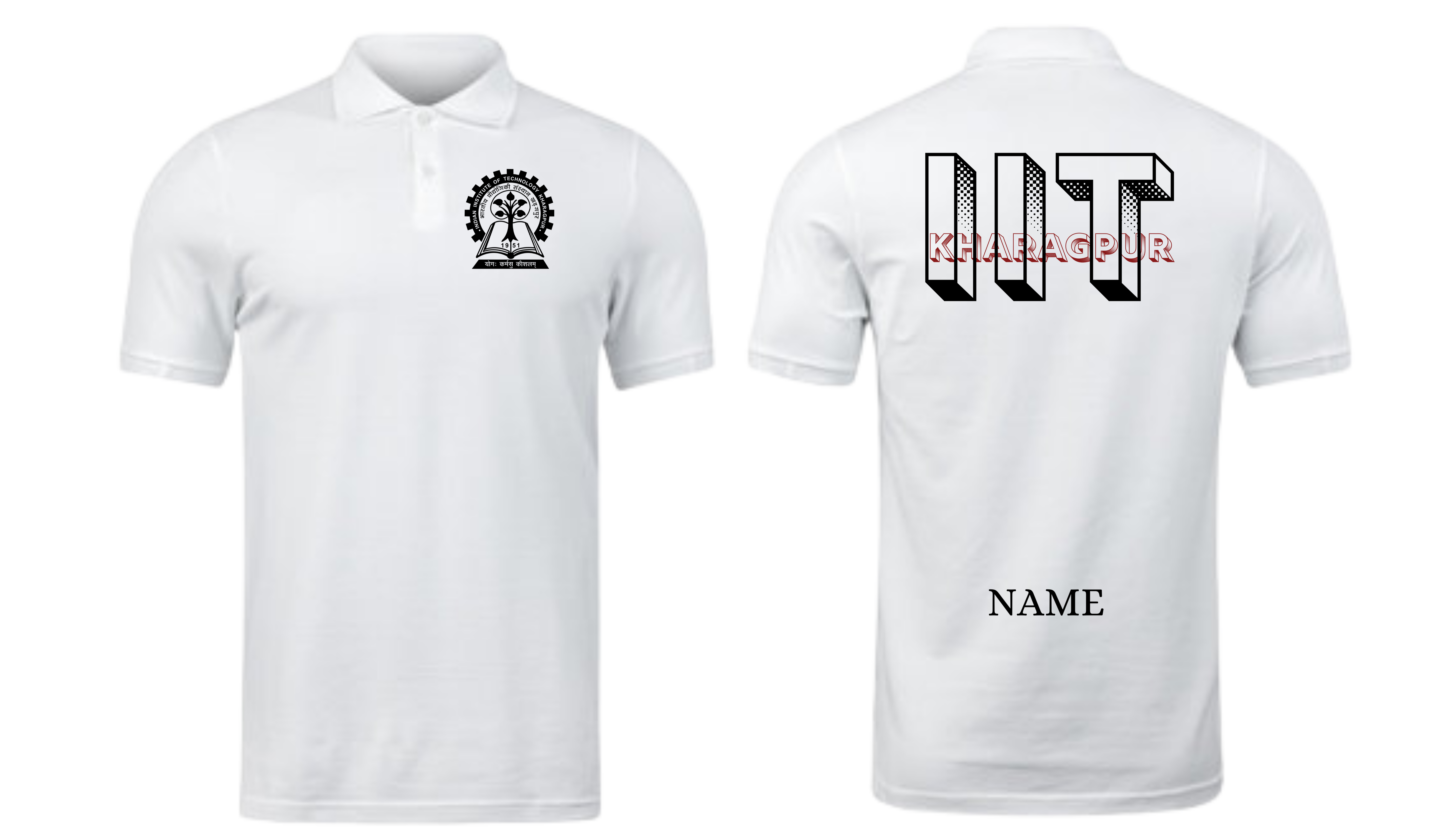 IIT Kharagpur POLO T-SHIRT BOLD Halftone Design ( Ak design )