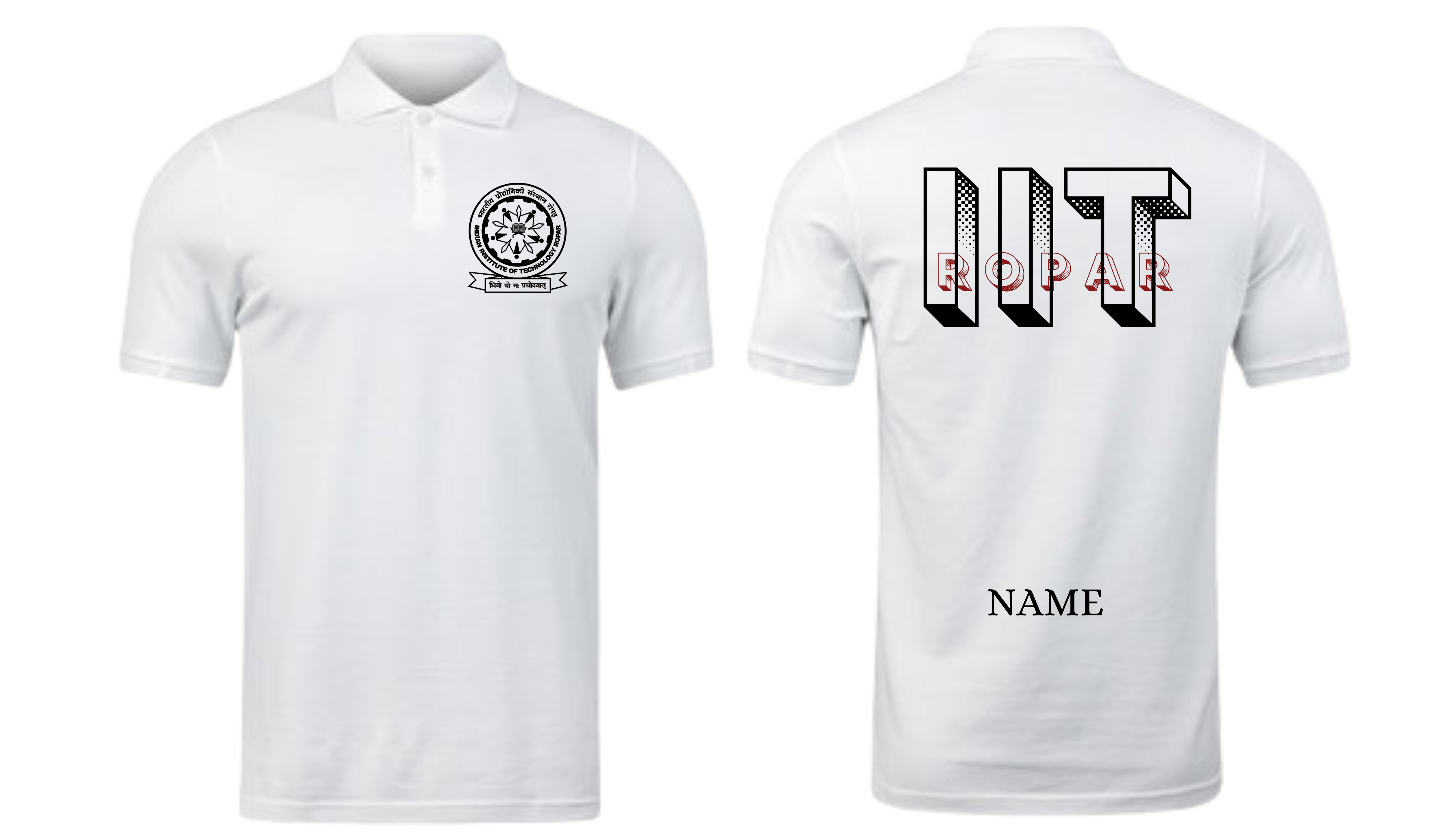 IIT ROPAR POLO T-SHIRT Bold Halftone Design ( Ak design )
