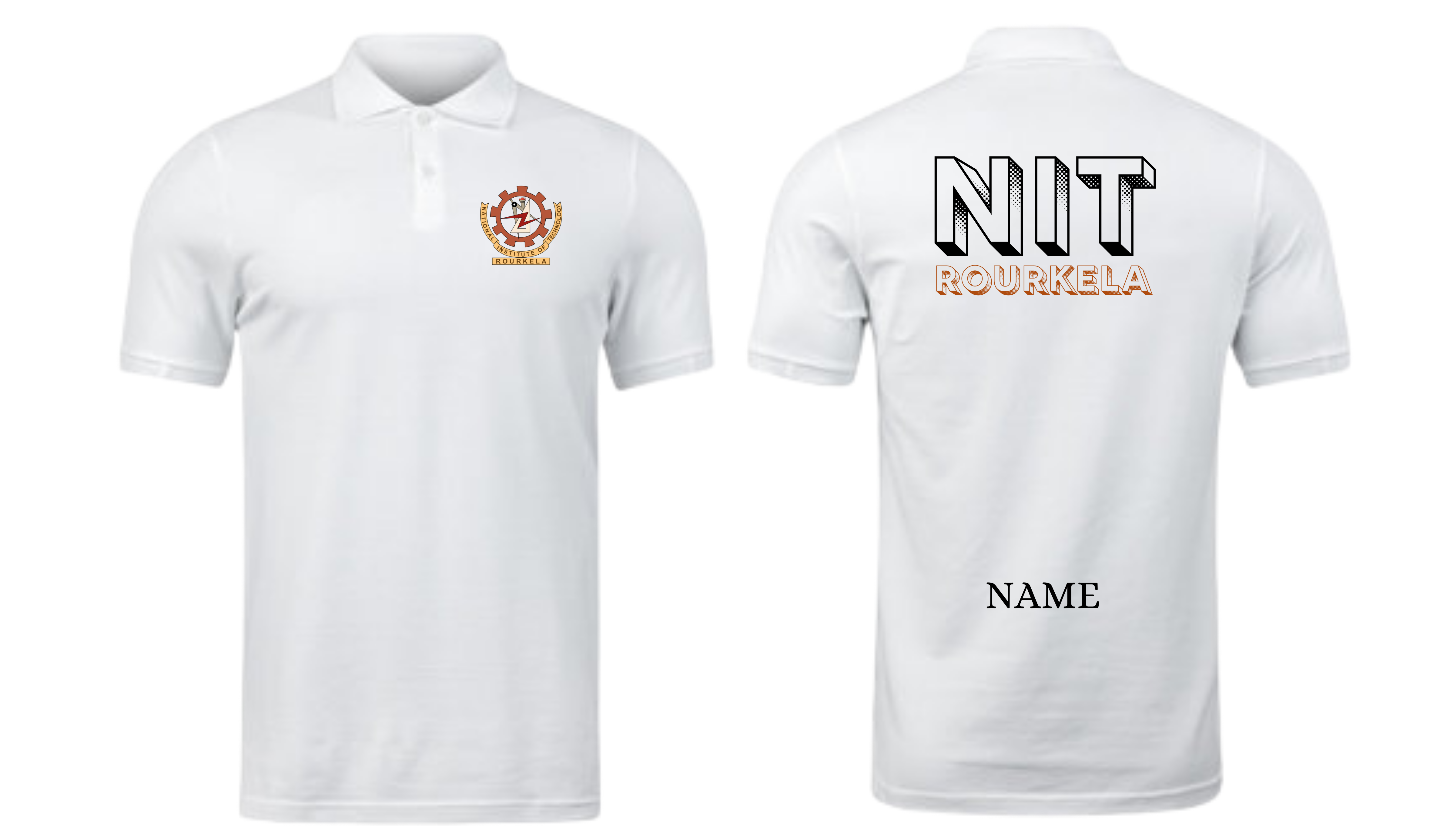NIT ROURKELA POLO T-SHIRT Bold Halftone Design ( Ak design )