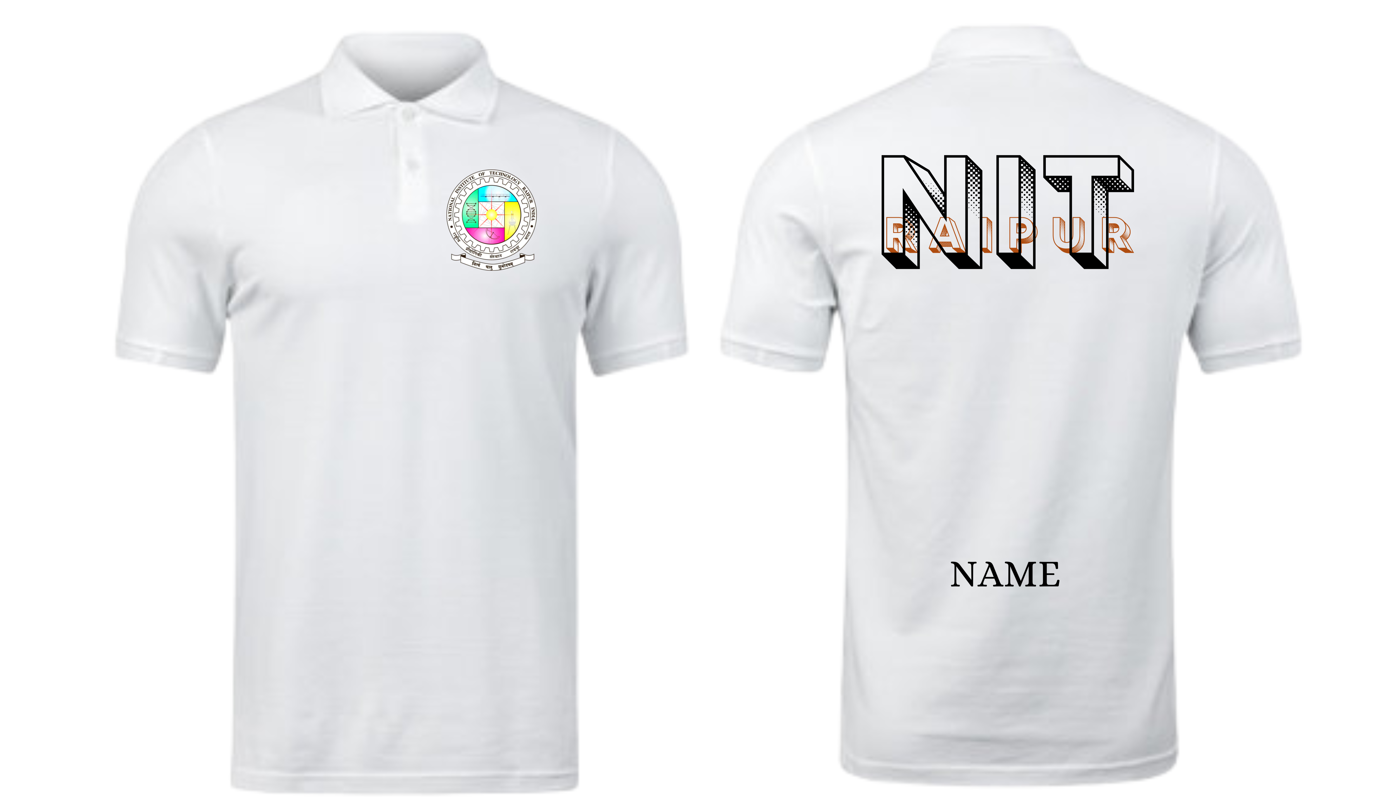 NIT Raipur POLO T-SHIRT Bold Halftone Design ( Ak design )