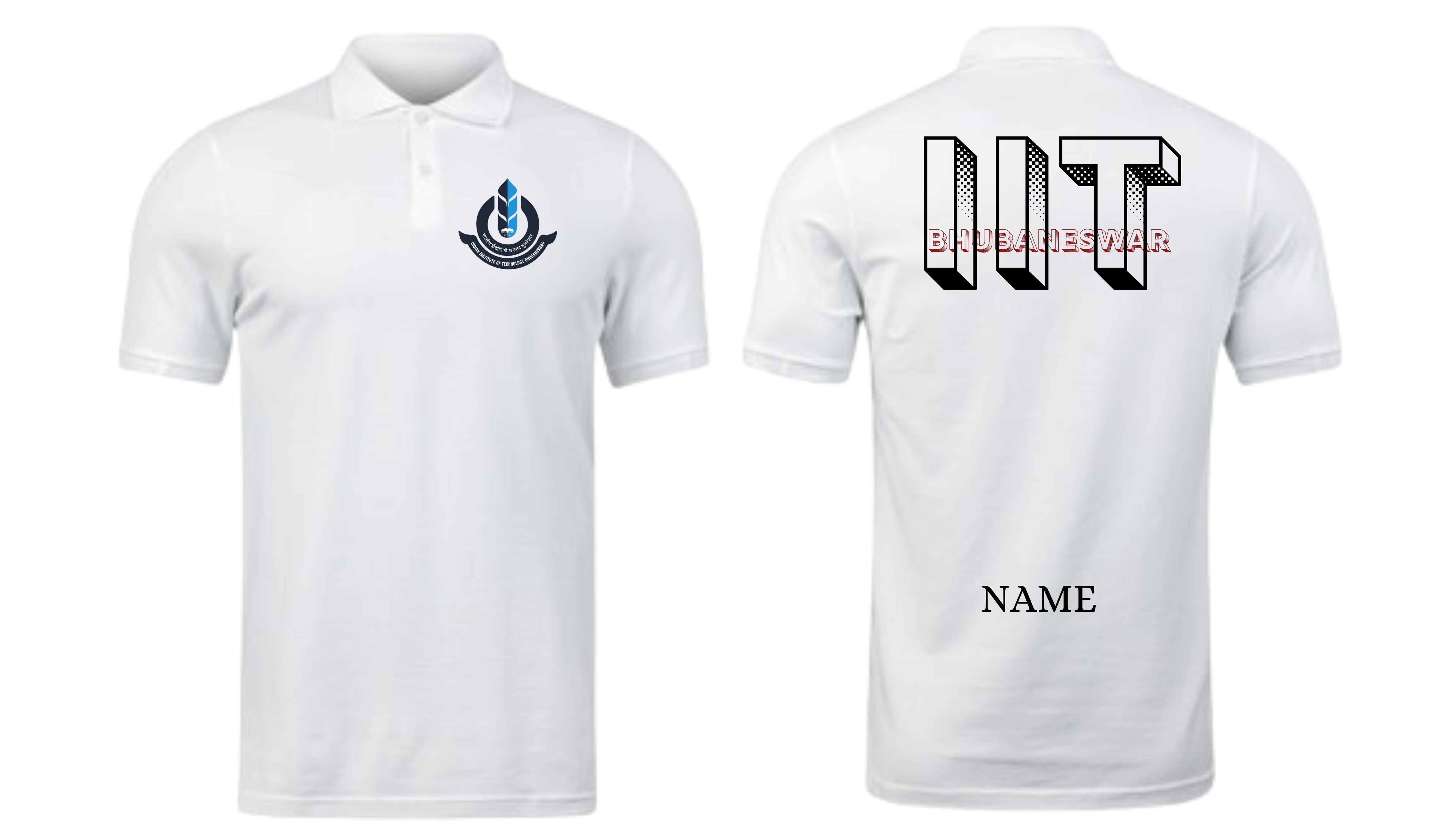 IIT Bhubaneswar POLO T-SHIRT Bold Halftone Design ( Ak design )