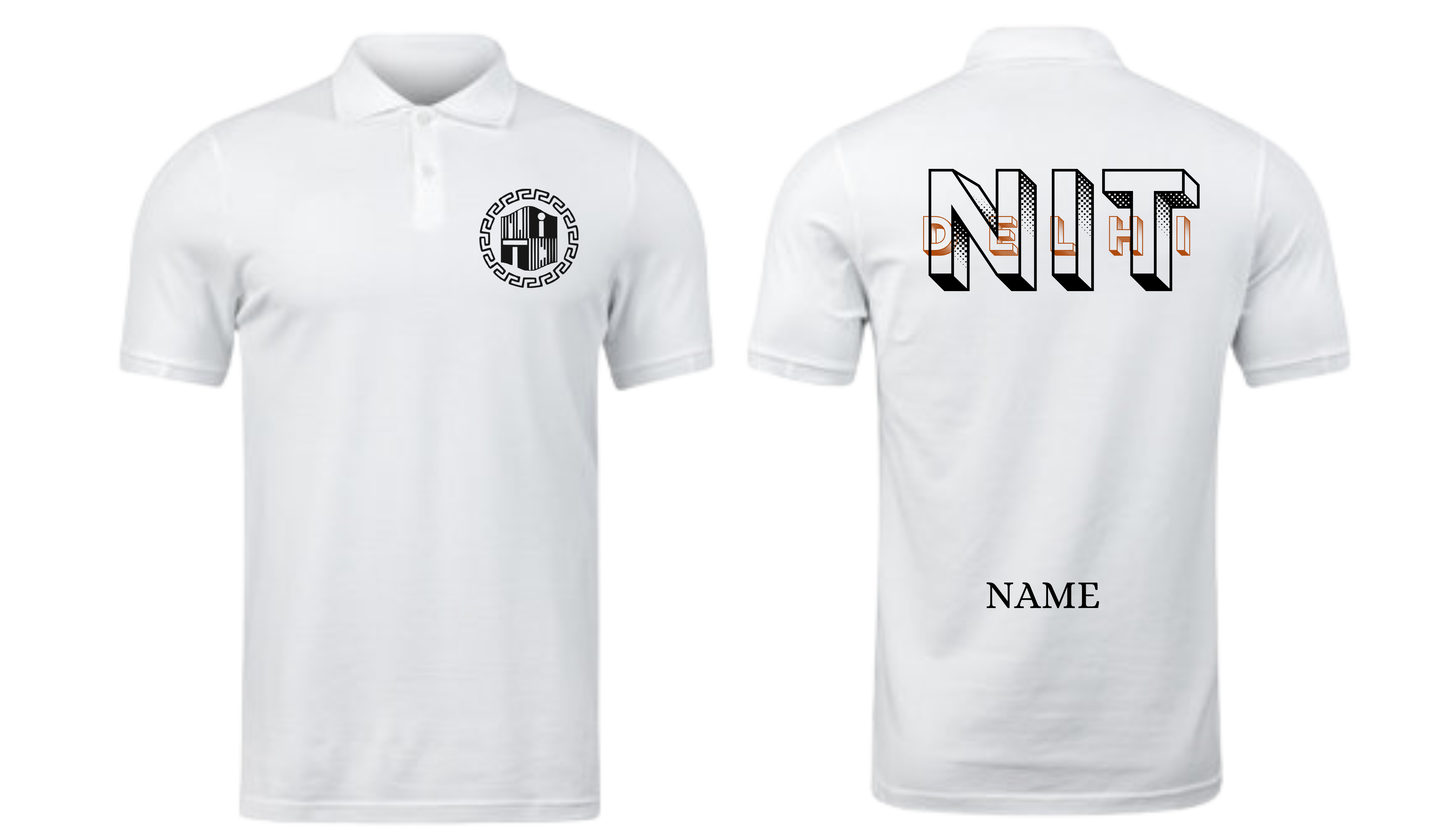 NIT DELHI POLO T-SHIRT Bold Halftone Design ( Ak design )