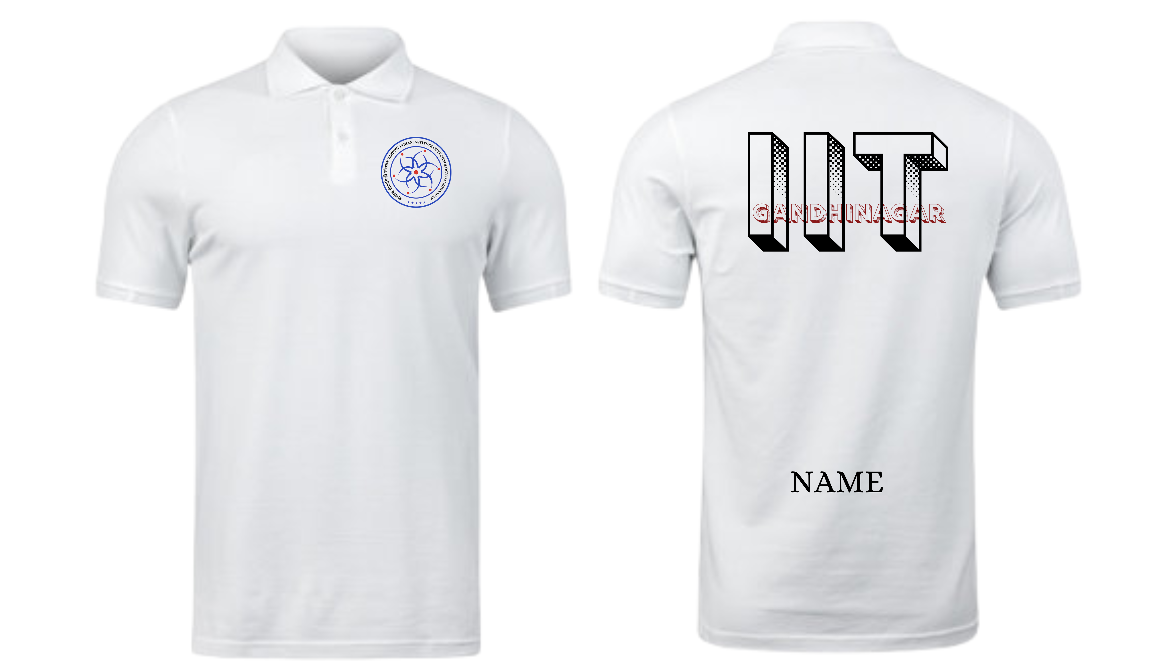 IIT Gandhinagar POLO T-SHIRT Bold Halftone Design ( Ak design )