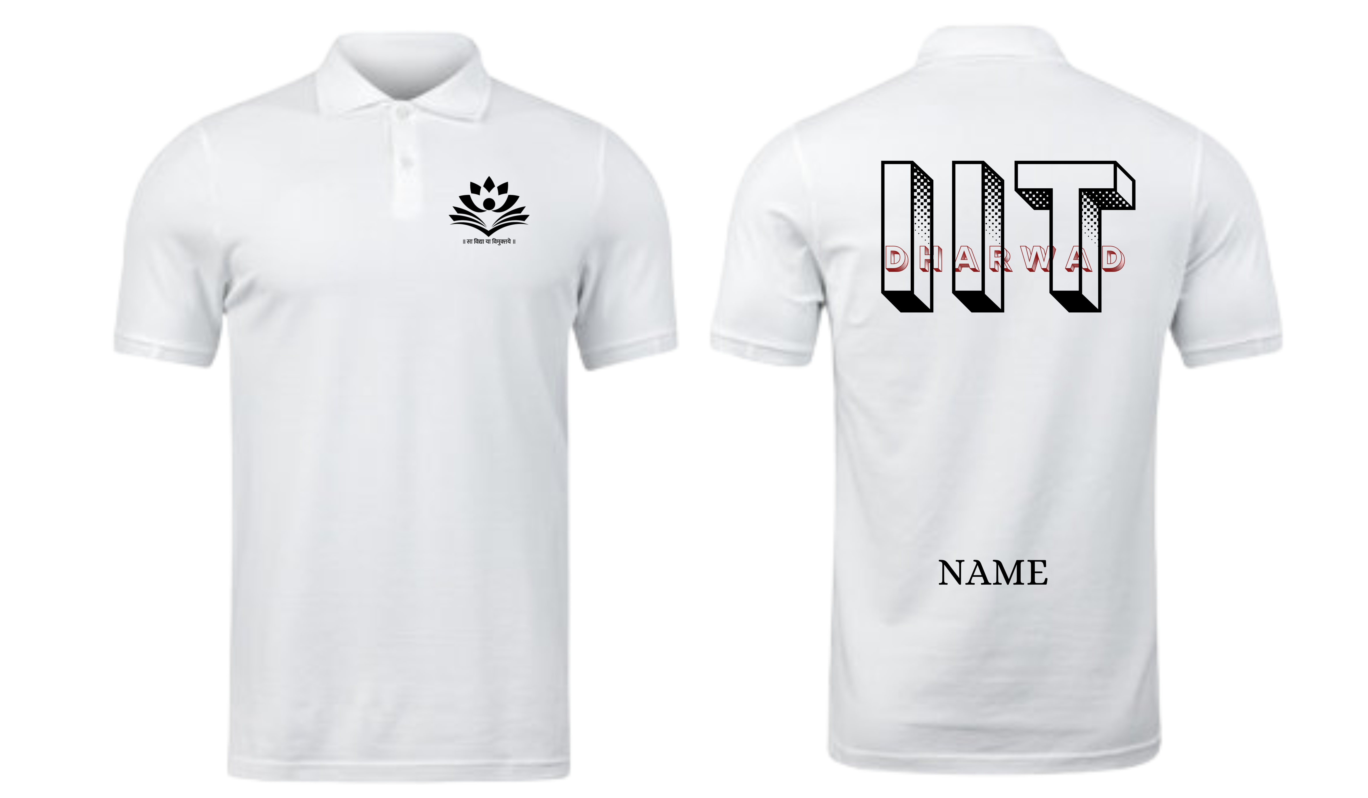 IIT Dharwad POLO T-SHIRT Bold Halftone Design ( Ak design )