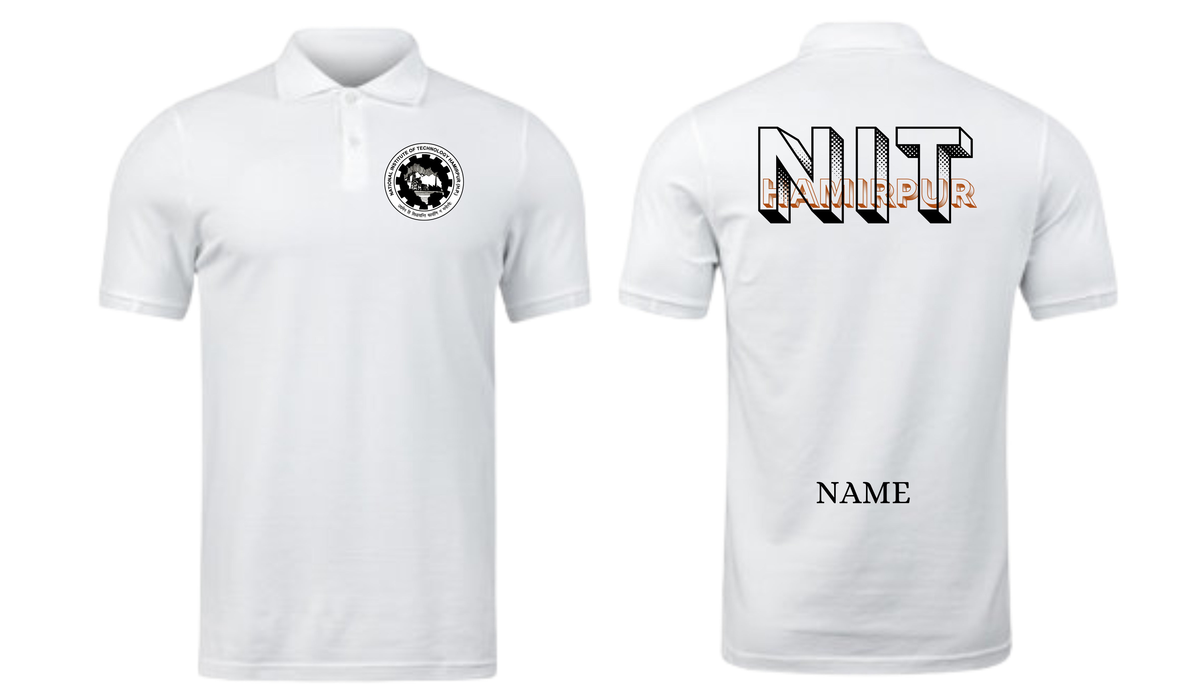 NIT Hamirpur POLO T-SHIRT Bold Halftone Design ( Ak design )