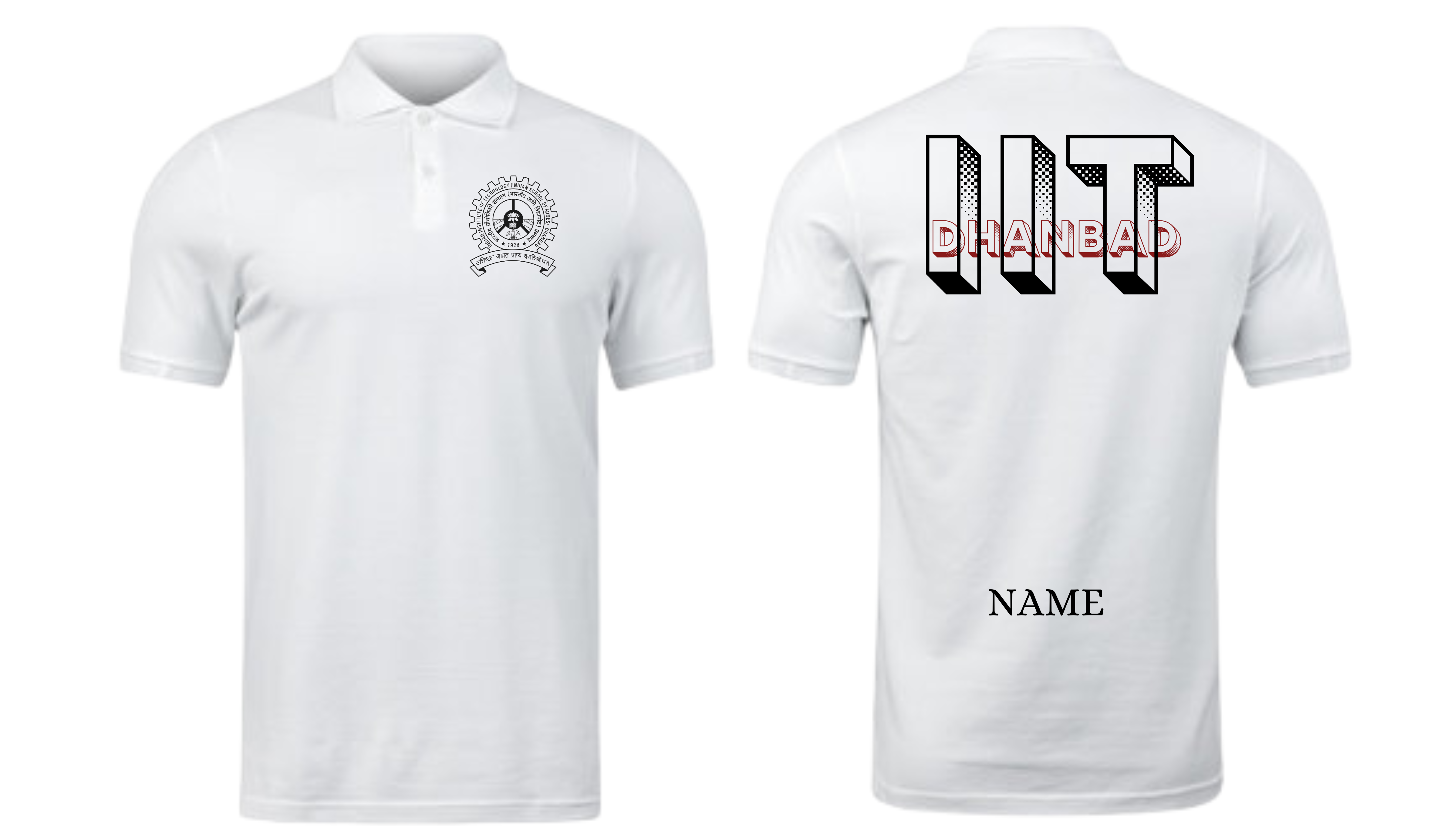 IIT Dhanbad POLO T-SHIRT Bold Halftone Design ( Ak design )
