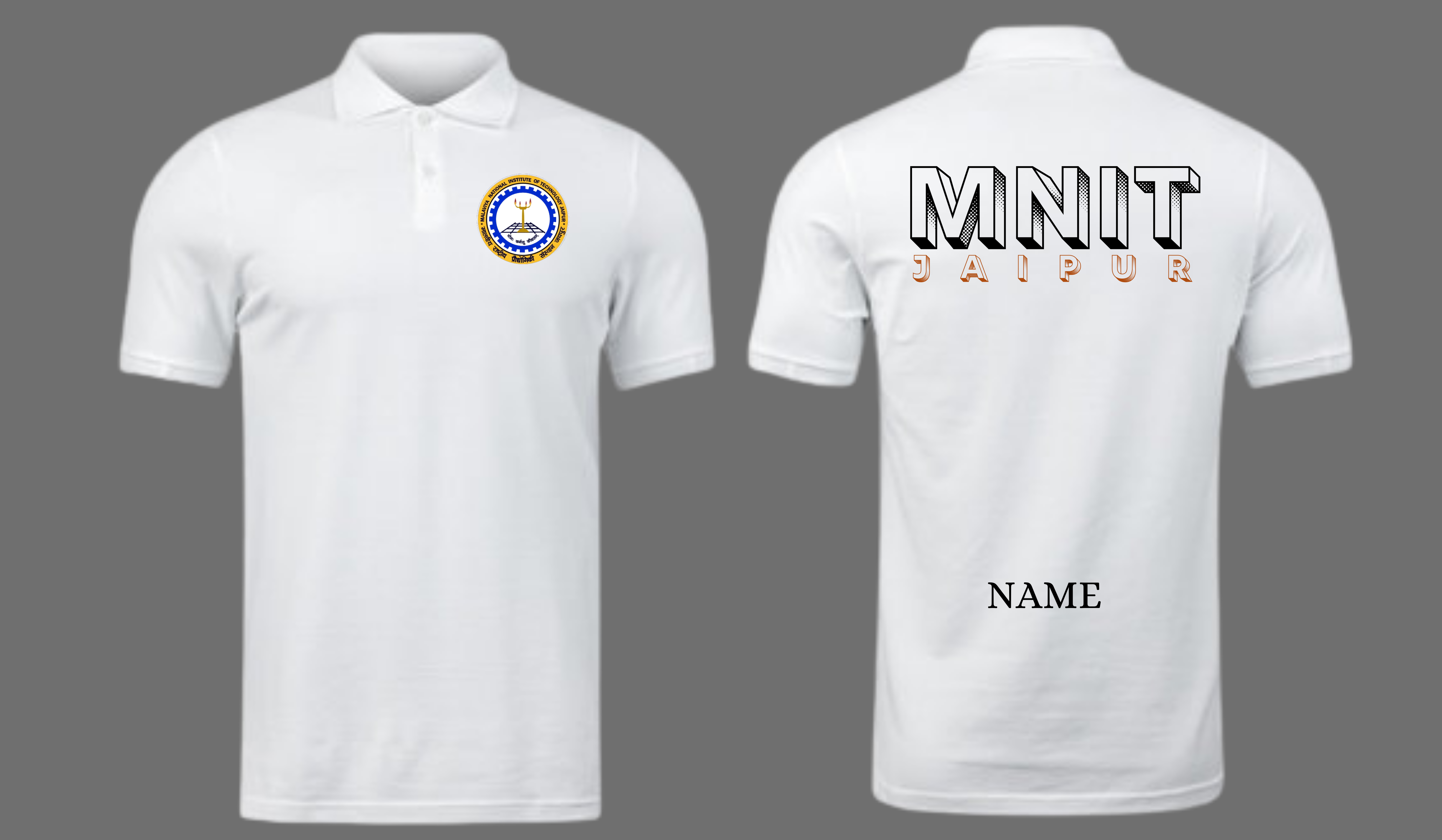 MNIT Jaipur POLO T-SHIRT Bold Halftone Design ( Ak design )
